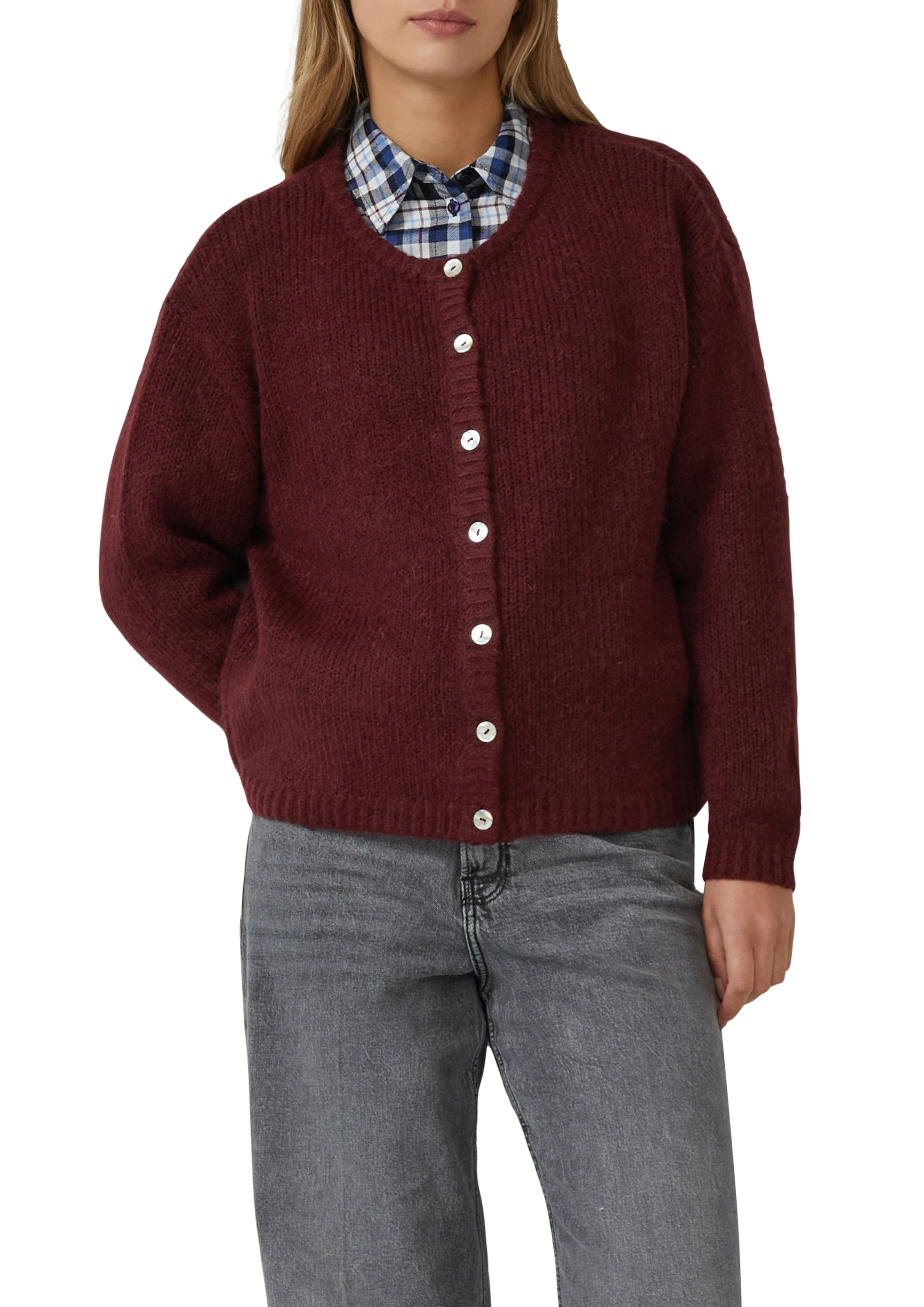 s.Oliver Strickjacke mit Rippbündchen