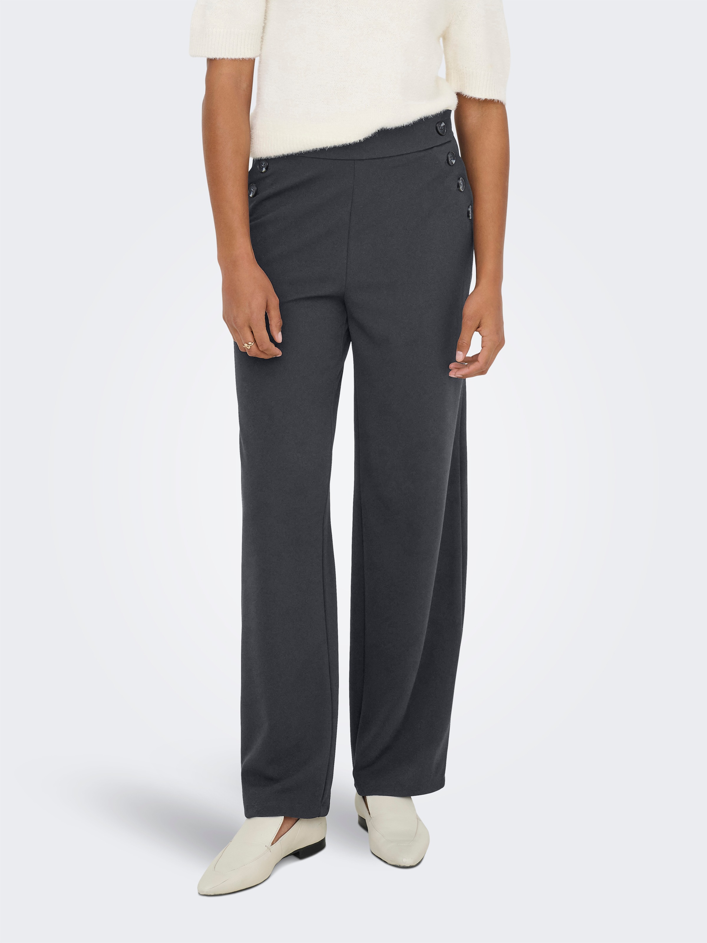 ONLY Schlupfhose "ONLRINA BUTTON PANT JRS NOOS" Jersey Hose mit Knopf-Details