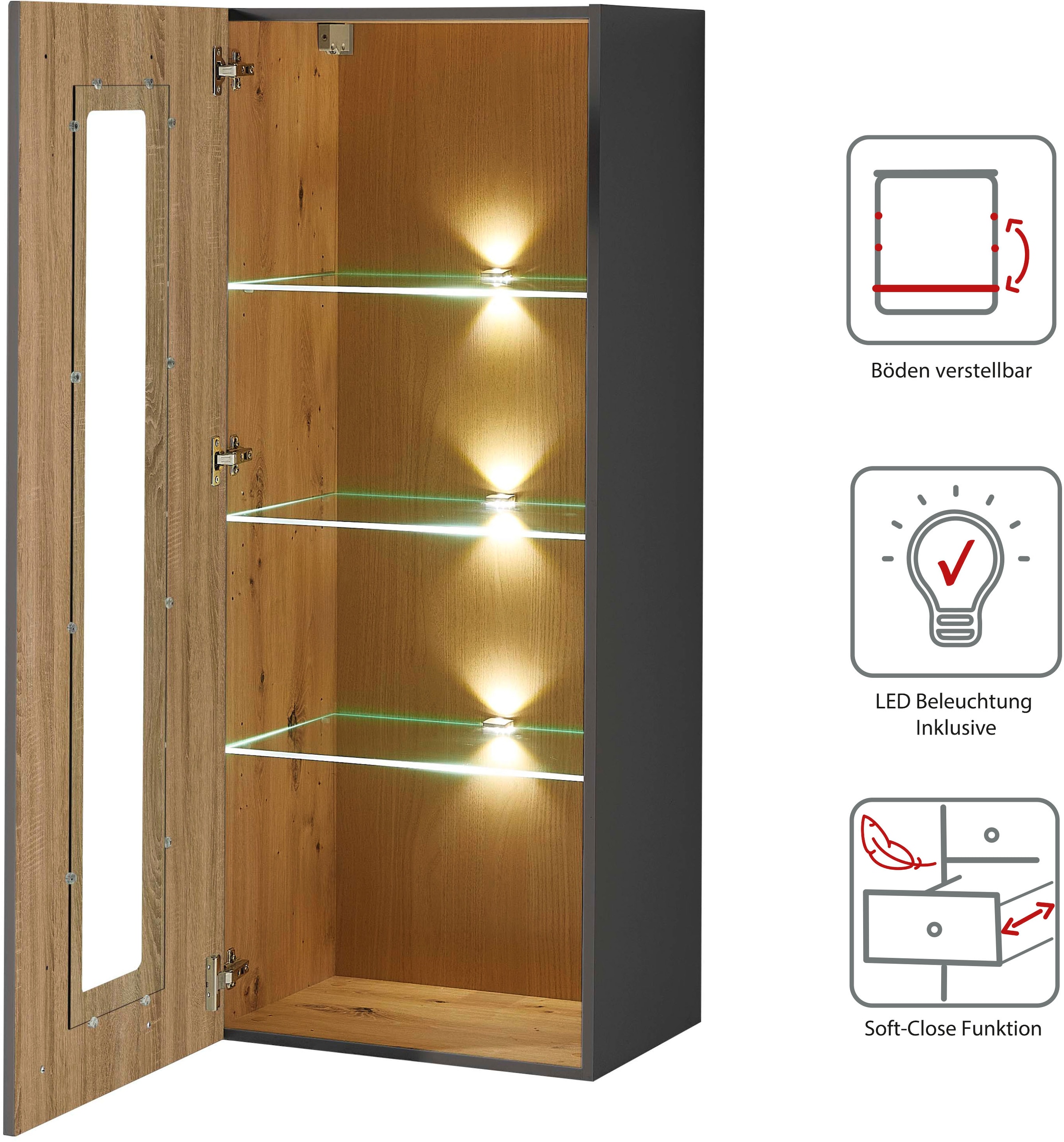 Innostyle Wohnwand »Loft Two, TOPSELLER!«, (5 St., TV-Wand), inkl. LED-Beleuchtung