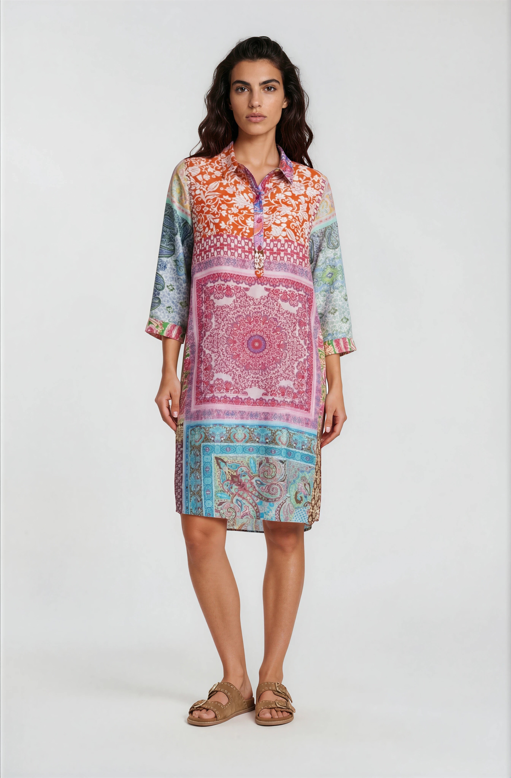 Milano Italy Sommerkleid Ohne Taschen aus pflegeleichter Viskose