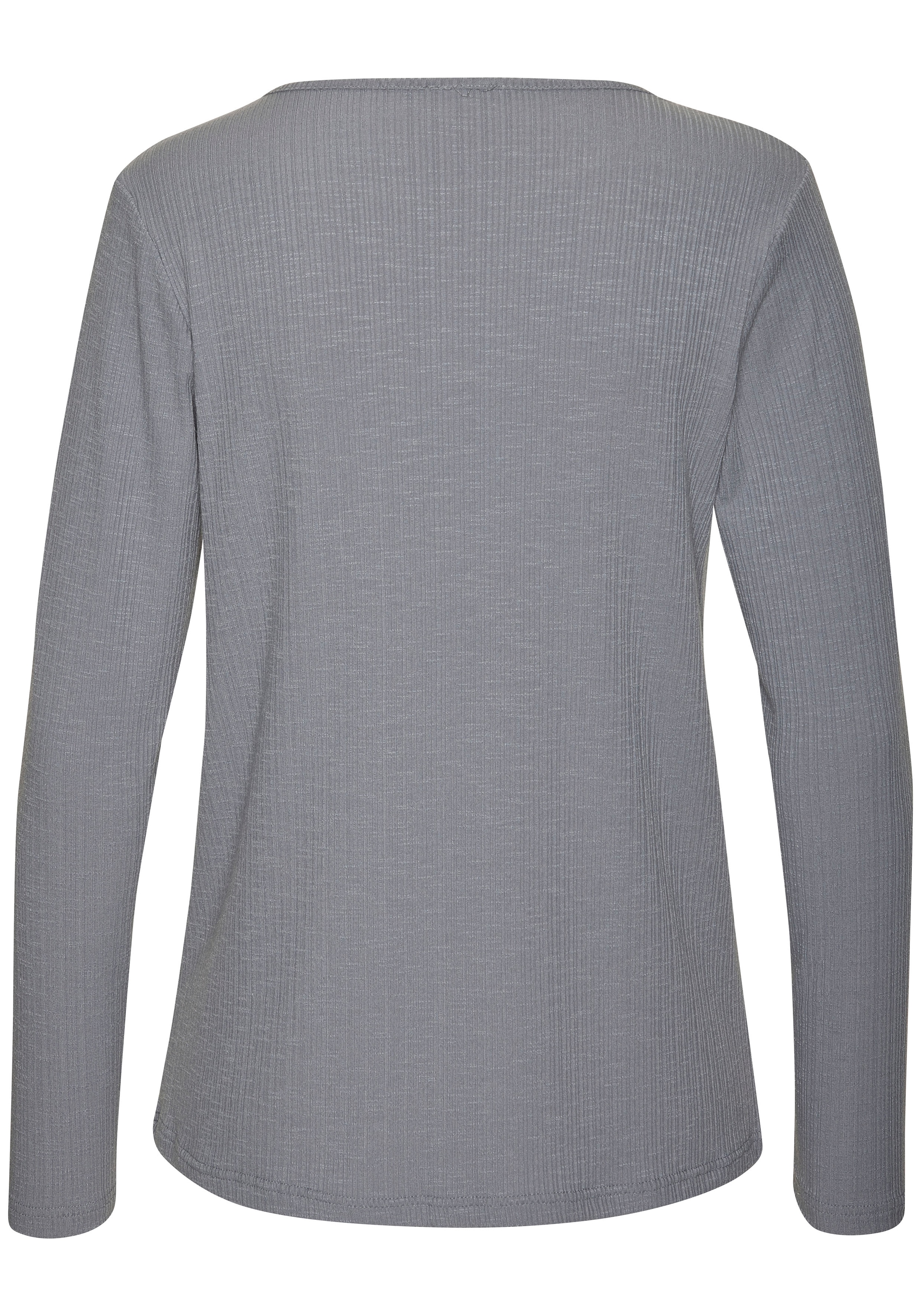 Vivance Langarmshirt »mit modischer Rippstruktur« aus weichfließender Qualität mit Viskose
