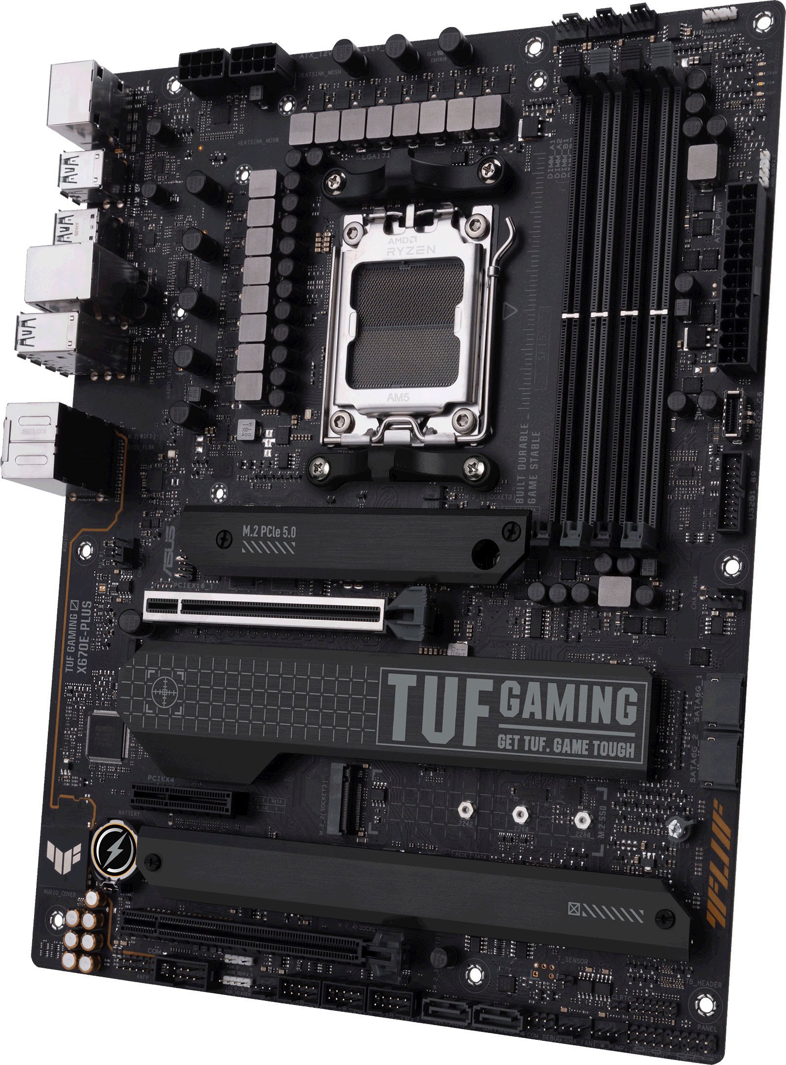 Asus Mainboard »TUF GAMING X670E-PLUS«, Ryzen 7000, ATX, PCIe 5.0, DDR5-Speicher, 4x M.2, USB 3.2 Gen