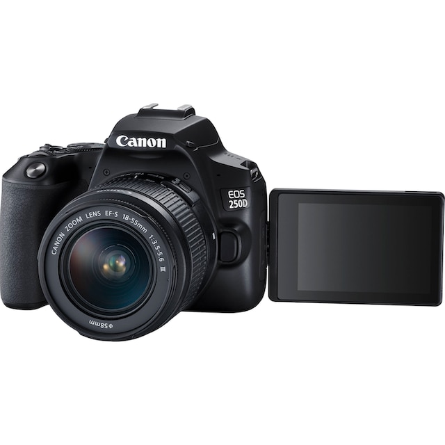 Canon Systemkamera »250D + EF-S 18-55mm f/3.5-5.6 III + SB130 Kit«, EF-S 18-55mm  f/3.5-5.6 III, 24,1 MP, Bluetooth-WLAN | BAUR