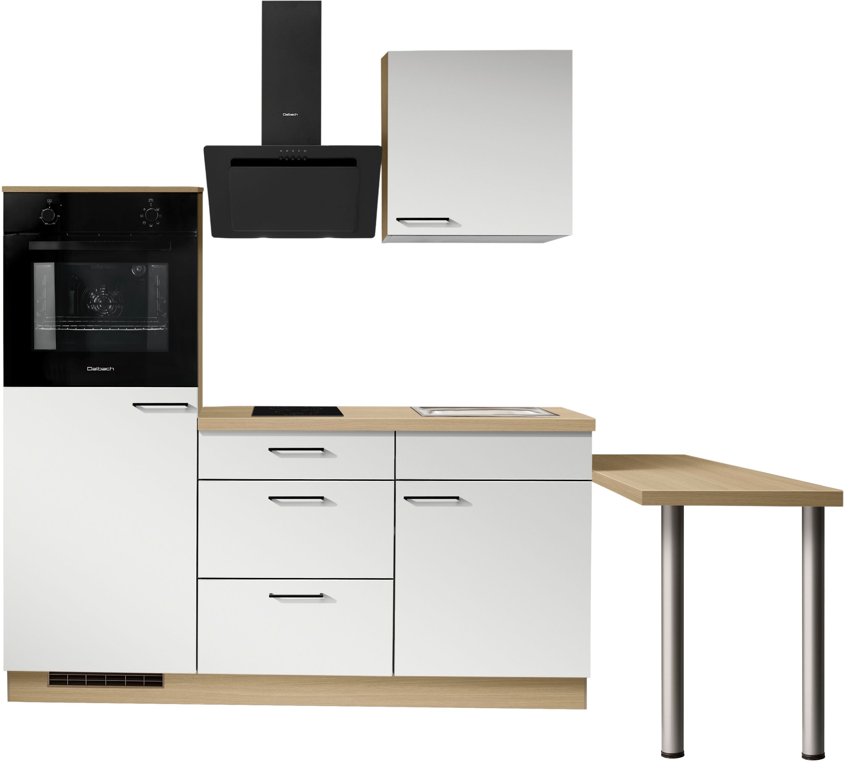 KOCHSTATION Küchenzeile "KS-Solmera" Breite 240cm, vormontiert, wahlweise mit E-Geräten