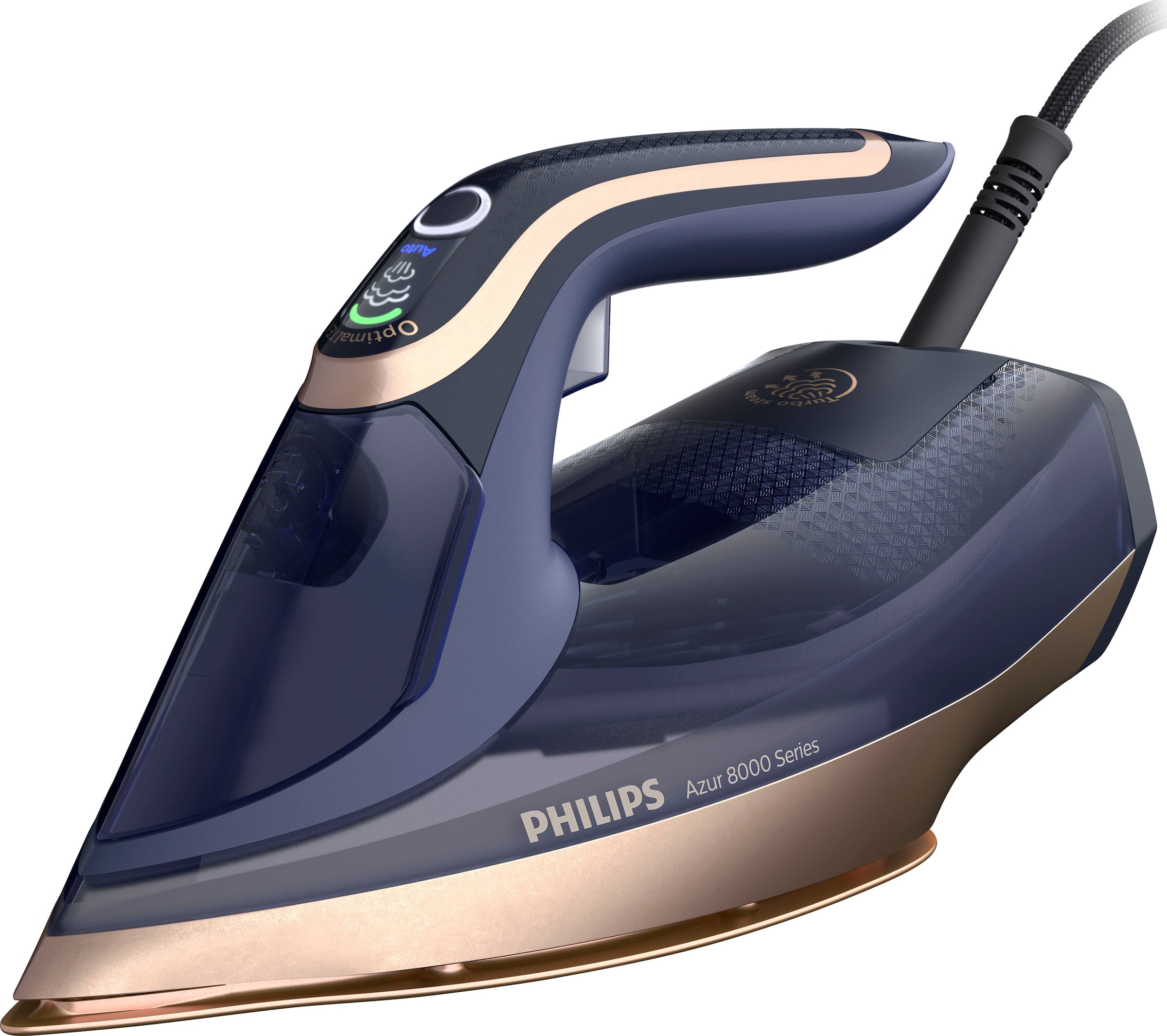 PHILIPS Dampfbügeleisen "DST8050/20 8000 Series", blau, Bügeleisen, SteamGlide Elite Bügelsohle, mit 350 ml Wassertank und 260 g Dampfstoß