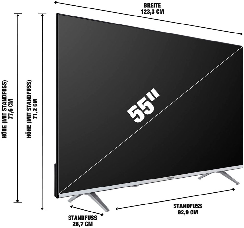 Telefunken LED-Fernseher »D55U875M8CW«, 4K Ultra HD, Smart-TV