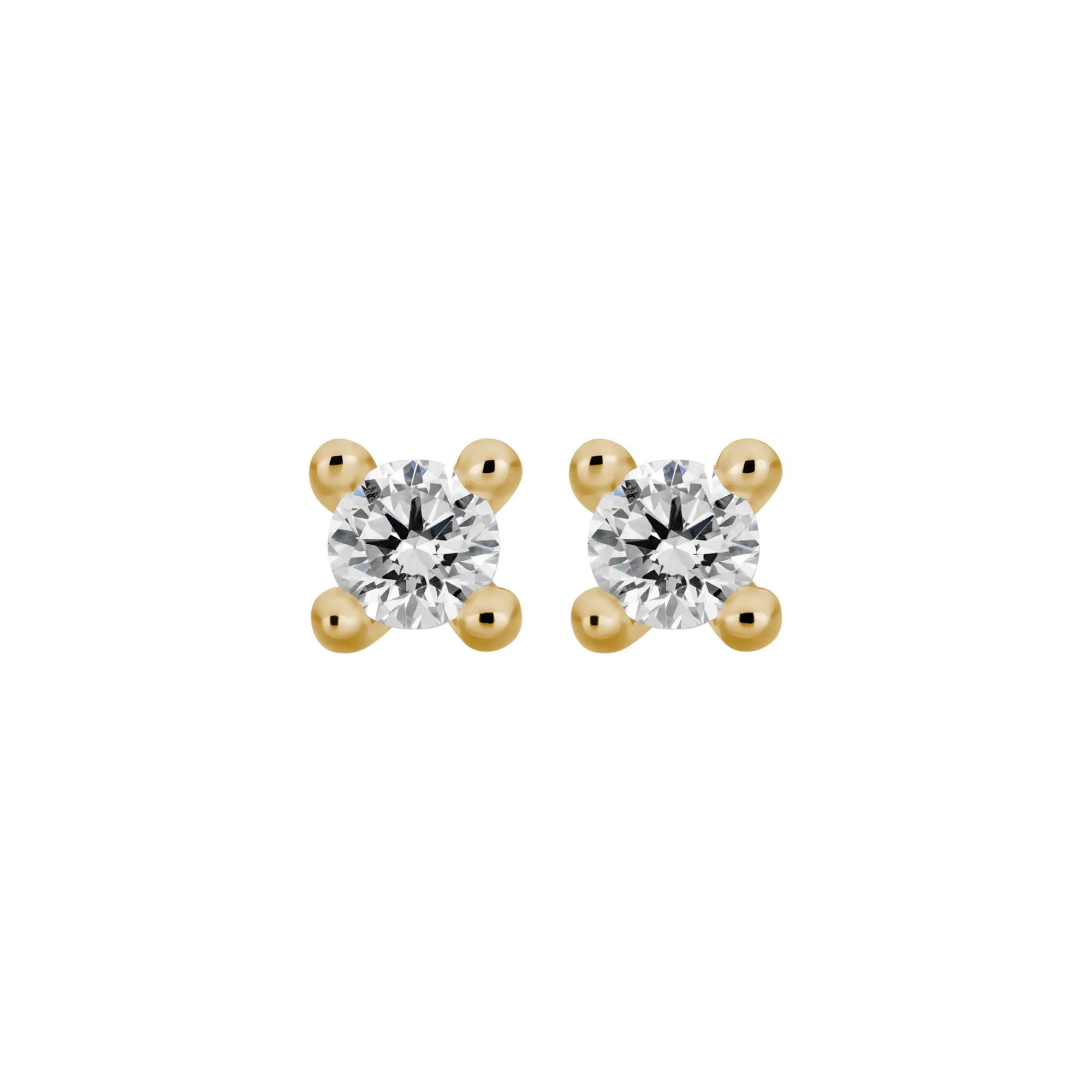 LYOMI Paar Ohrstecker »585/- Gelbgold 2 synth. Diam. 0,25 ct.«
