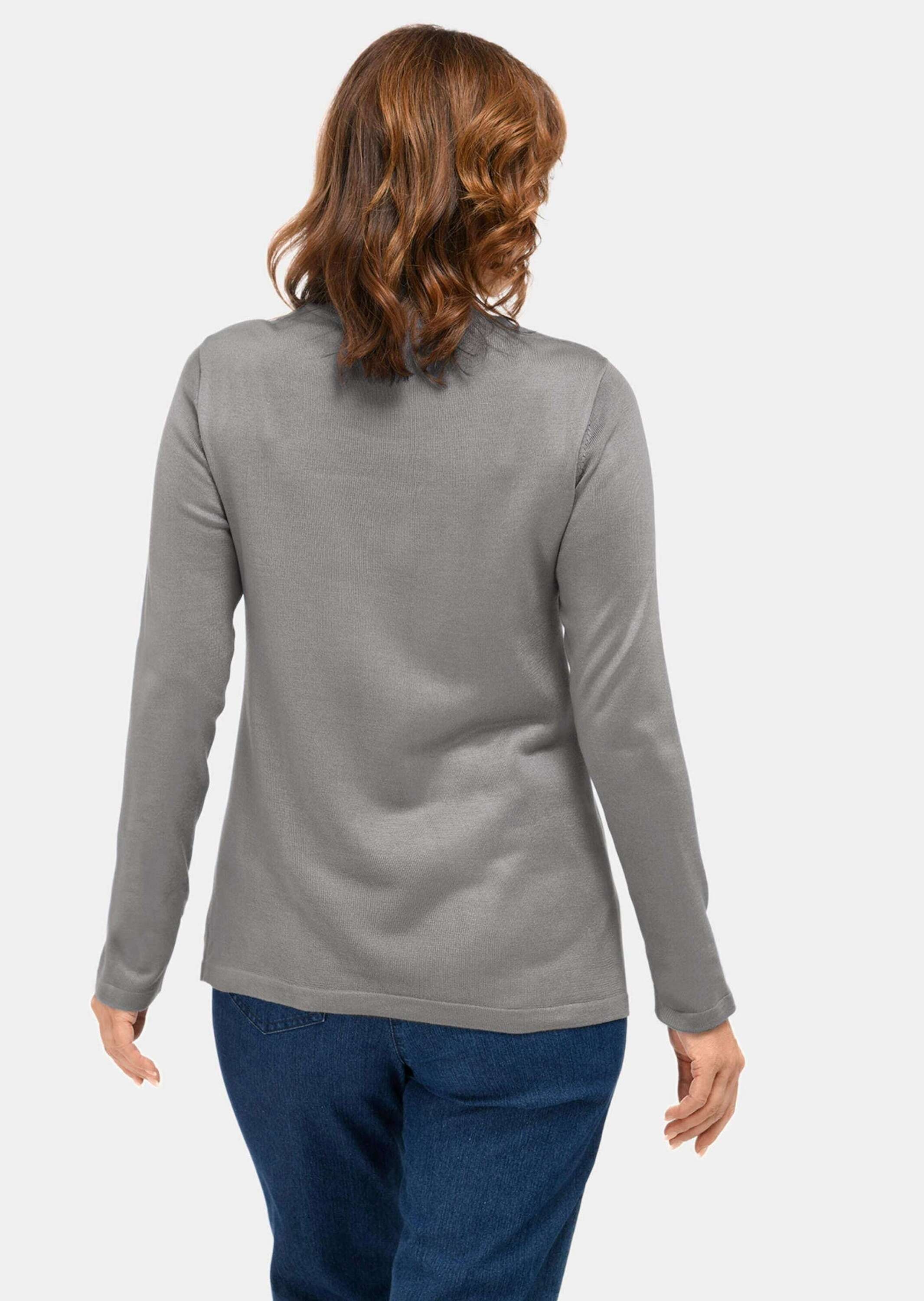 Goldner Unkomplizierter Stehbundpullover Sweater Silver 46 3