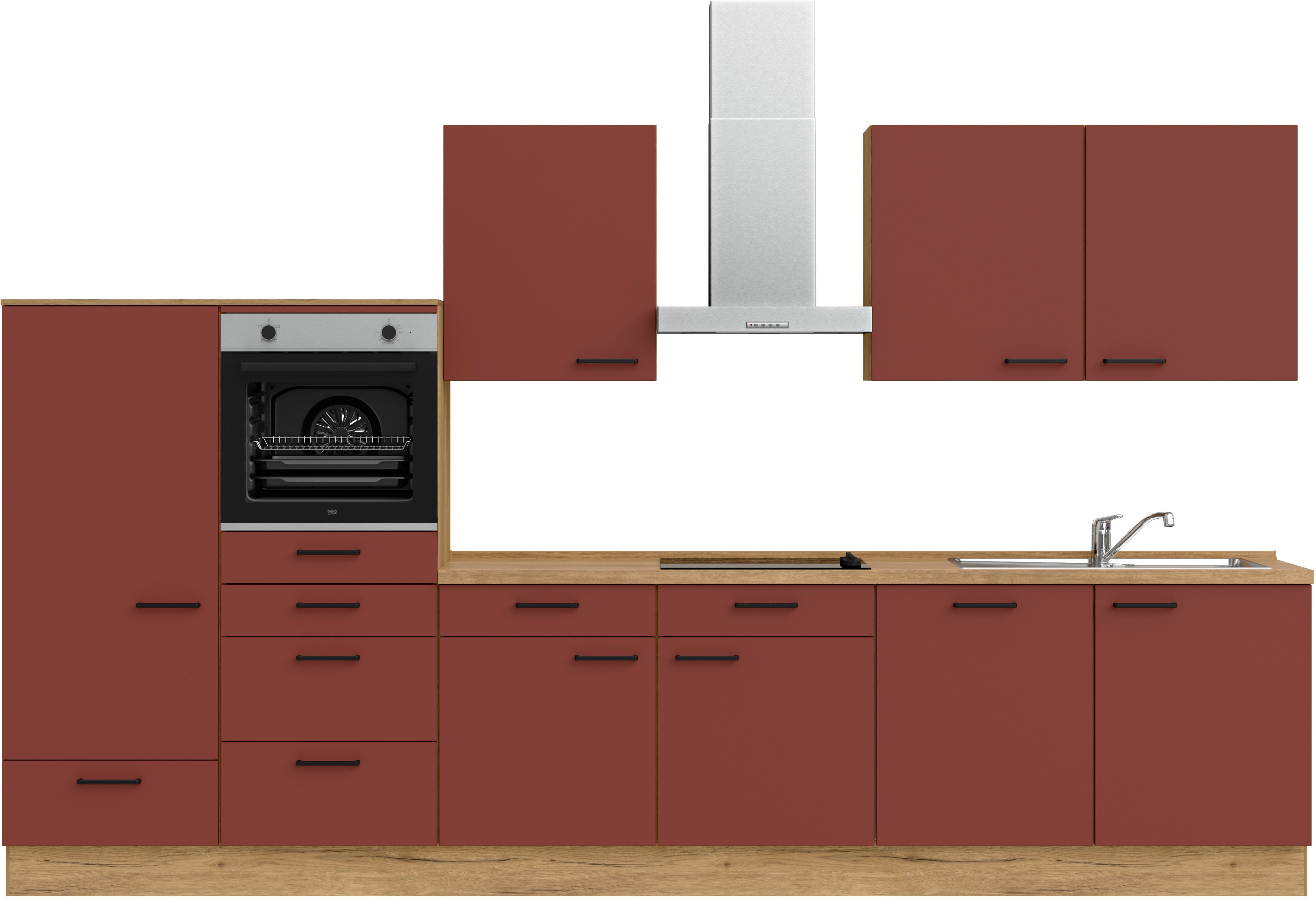 nobilia Küchenzeile ""Easytouch I", NEU: individuell anpassbar mit gratis Profi-Beratung" vormontiert, Breite 360 cm, Ausrichtung wählbar, wahlw. mit E-Geräten