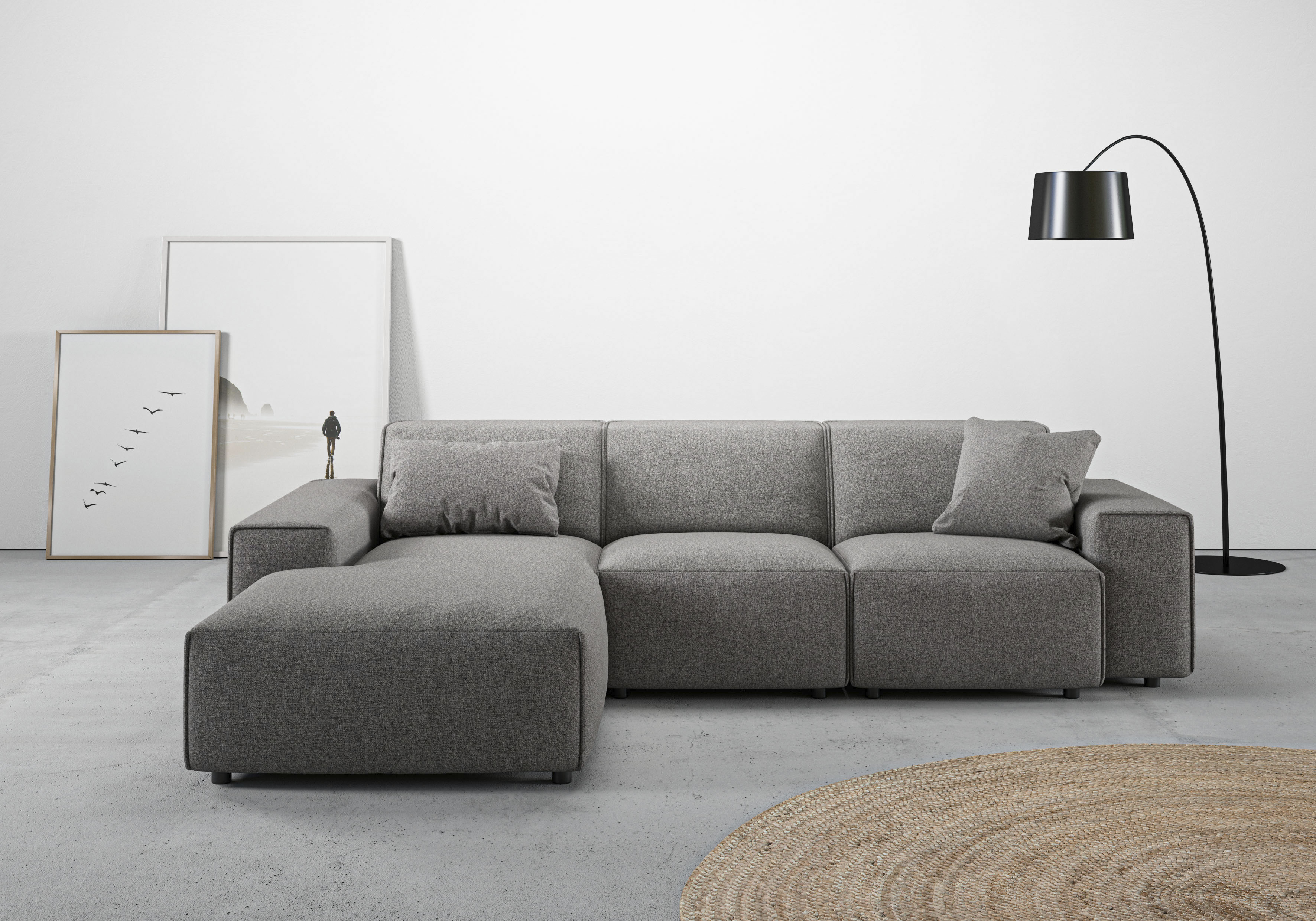 Home affaire Ecksofa "Glimminge L-Form auch in Breitcord, Feincord + Easy care-Bezug," Breite 264, Zierkissen