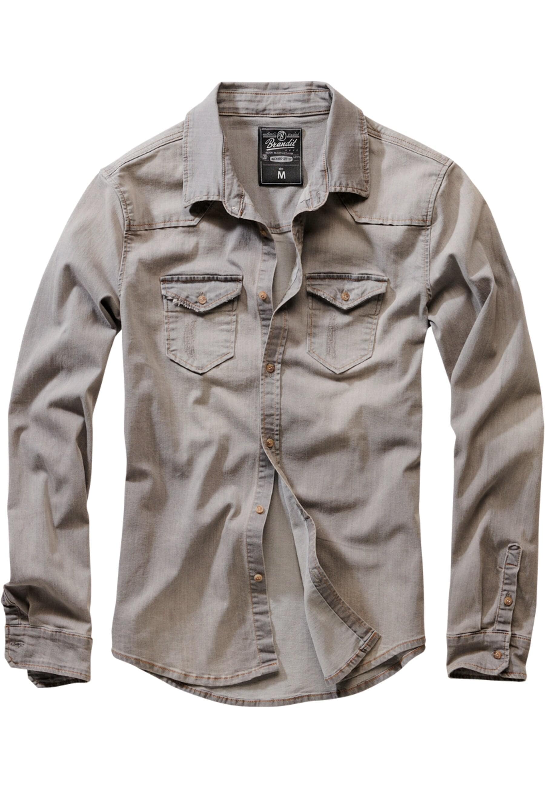 Brandit Langarmhemd "Brandit Herren Riley Denim Shirt", 1 Stk. günstig online kaufen