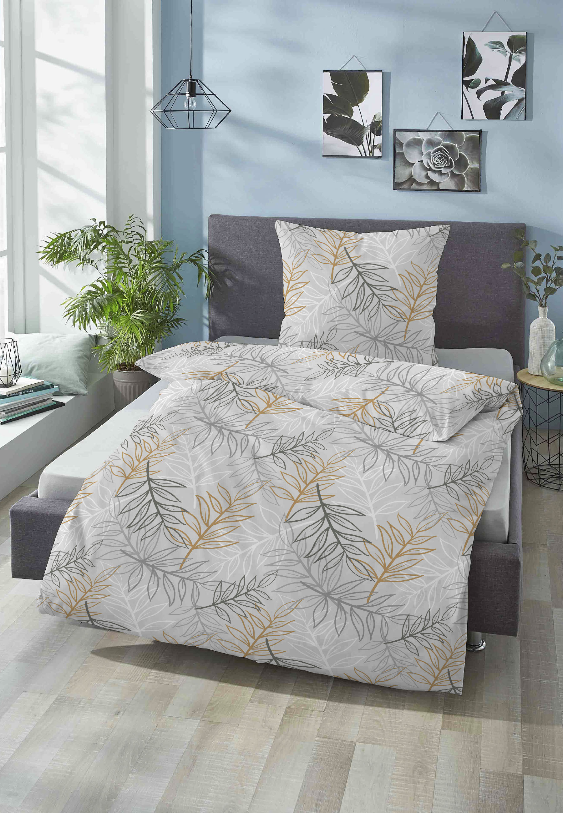 Biberna Bettwäsche "Milow" 2 Stk. tlg. 100% Baumwolle, bügelfrei, mit Reißv günstig online kaufen