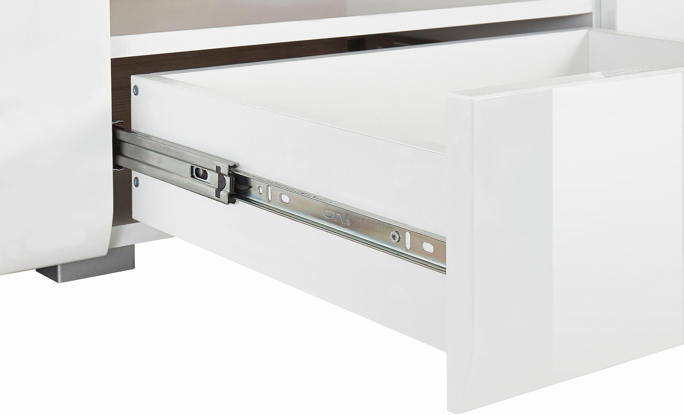INOSIGN Wohnwand »Toledo,Breite 391cm stilvolle Mediawand ohne Beleuchtung«, (Set, 5 St.), Anbauwand(Vitrine,Lowboard,Highboard,2xHängeregal)MDF Hochglanzfronten