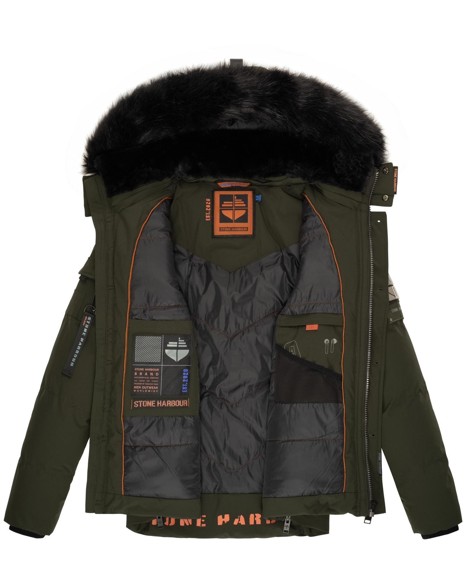 Stone Harbour Winterjacke »Halvaar«, mit Kapuze, stylischer Winterparka mit abnehmbarer Kapuze