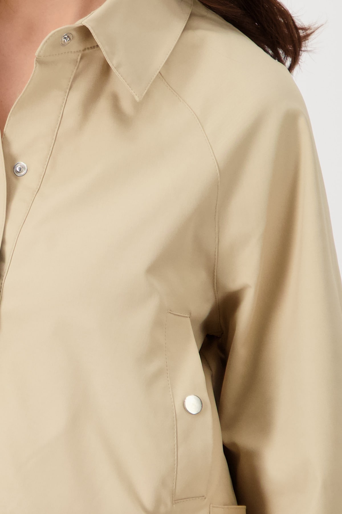 Monari Kurzjacke »Jacke Trench«, ohne Kapuze, Mit Rundhalsausschnitt