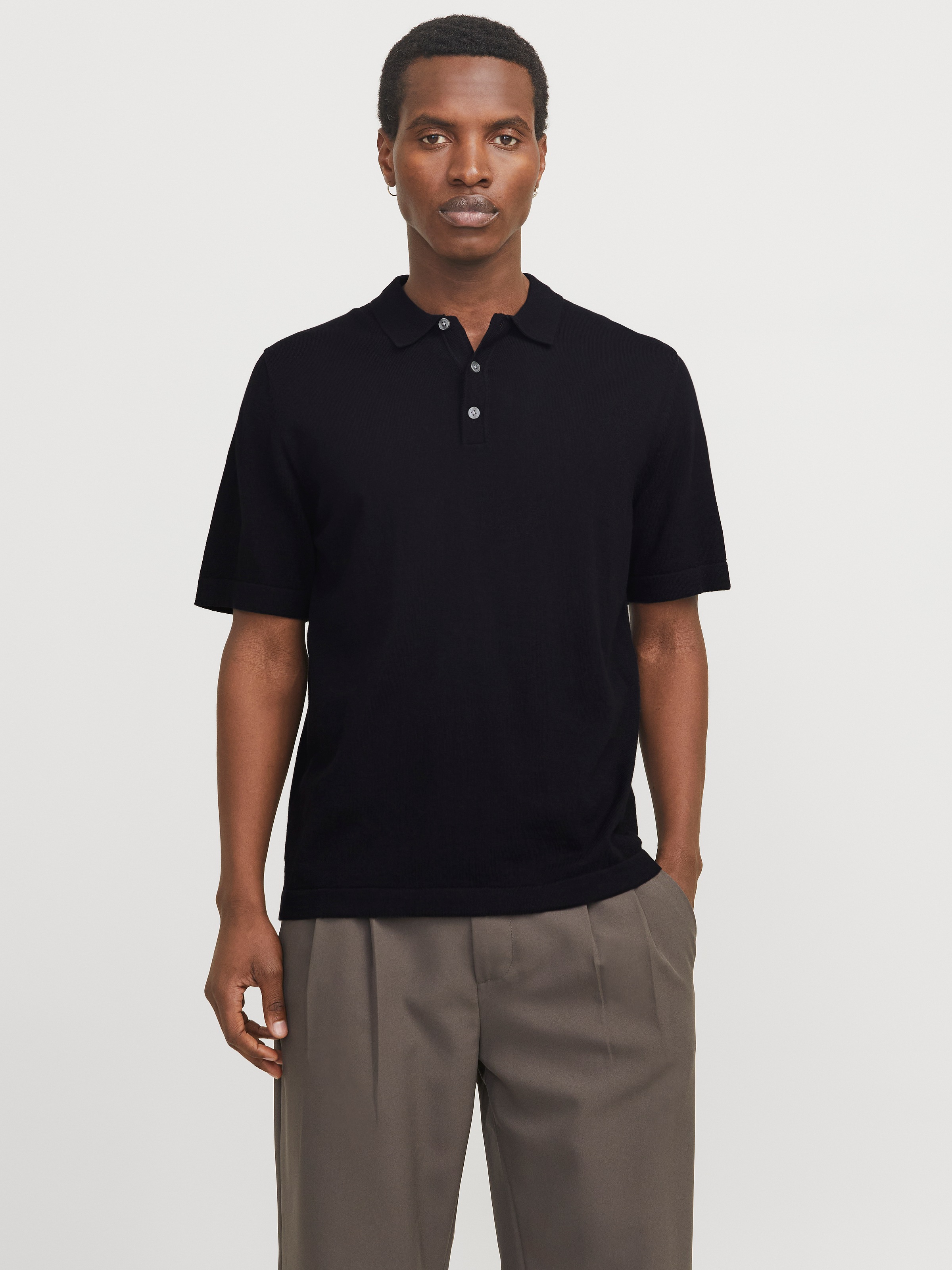 Jack & Jones Kurzarmpullover »JJEEMIL KNIT RELAXED POLO SS SN«, mit Polo Kragen