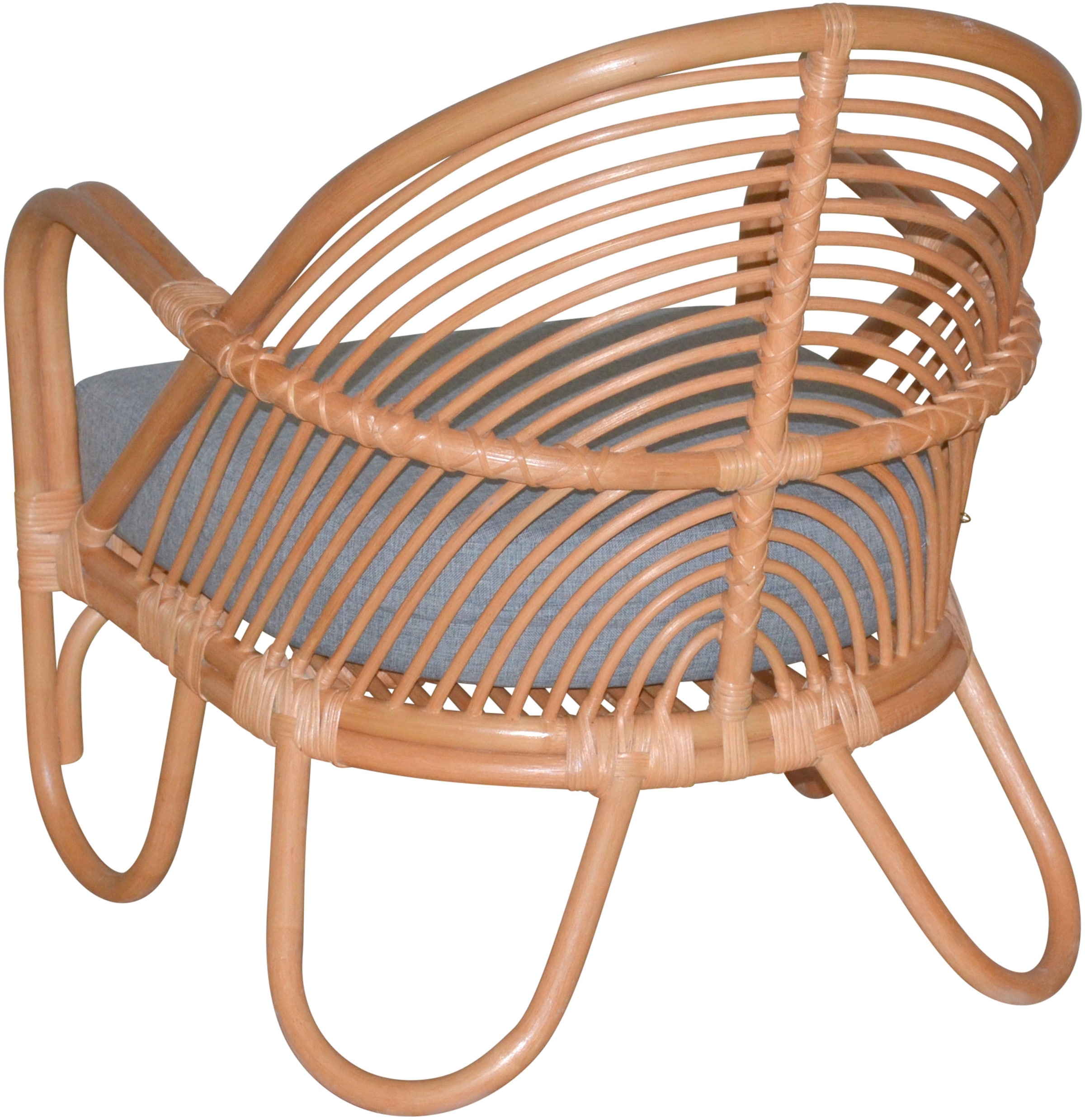 HOFMANN LIVING AND MORE Loungesessel, (1 St., Inklusive extra stark gepolsterten Sitzkissen), Handgeflochten