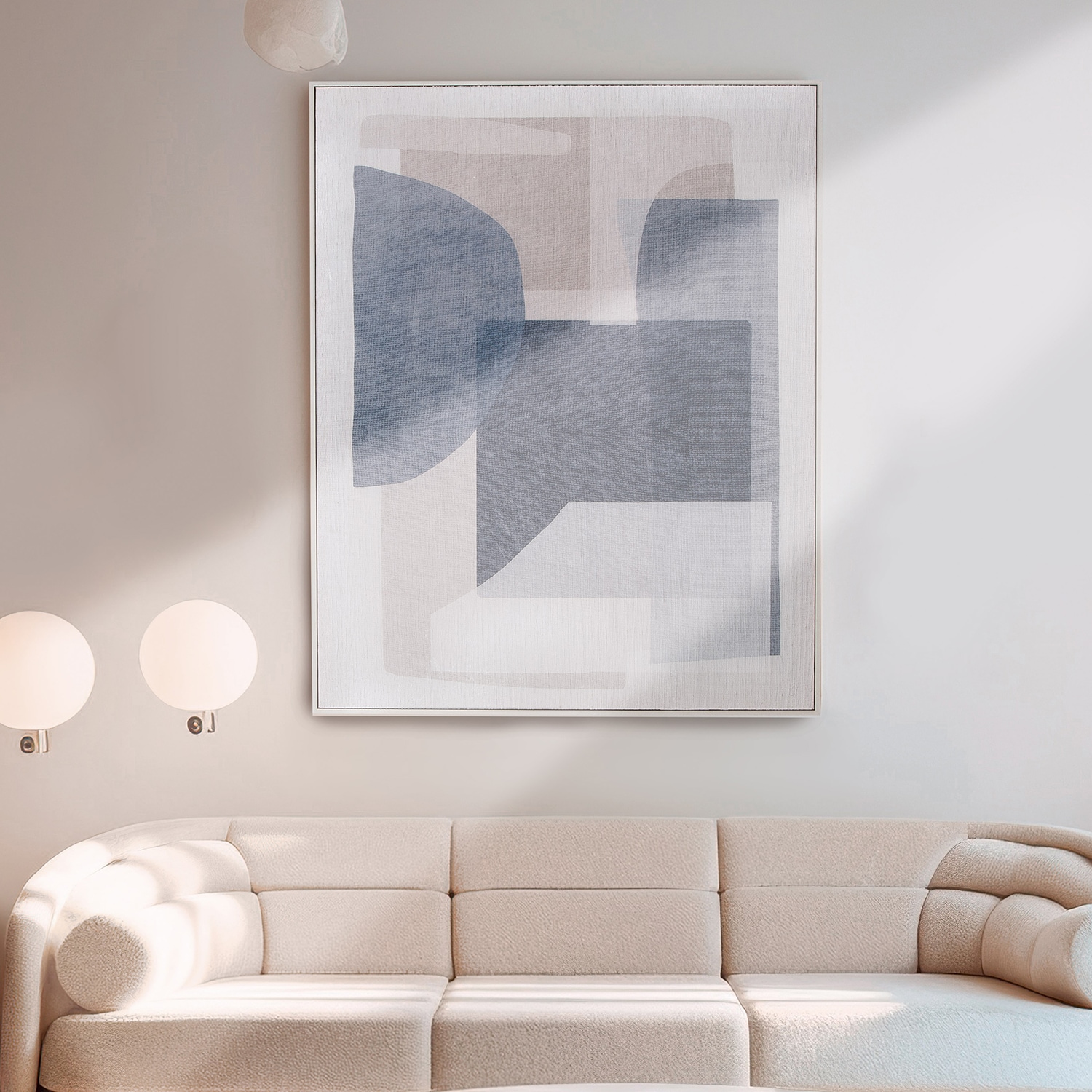 GILDE Bild mit Rahmen "Bild rechteckig Zerb blau; weiß H. 102 cm", (1 St.) günstig online kaufen