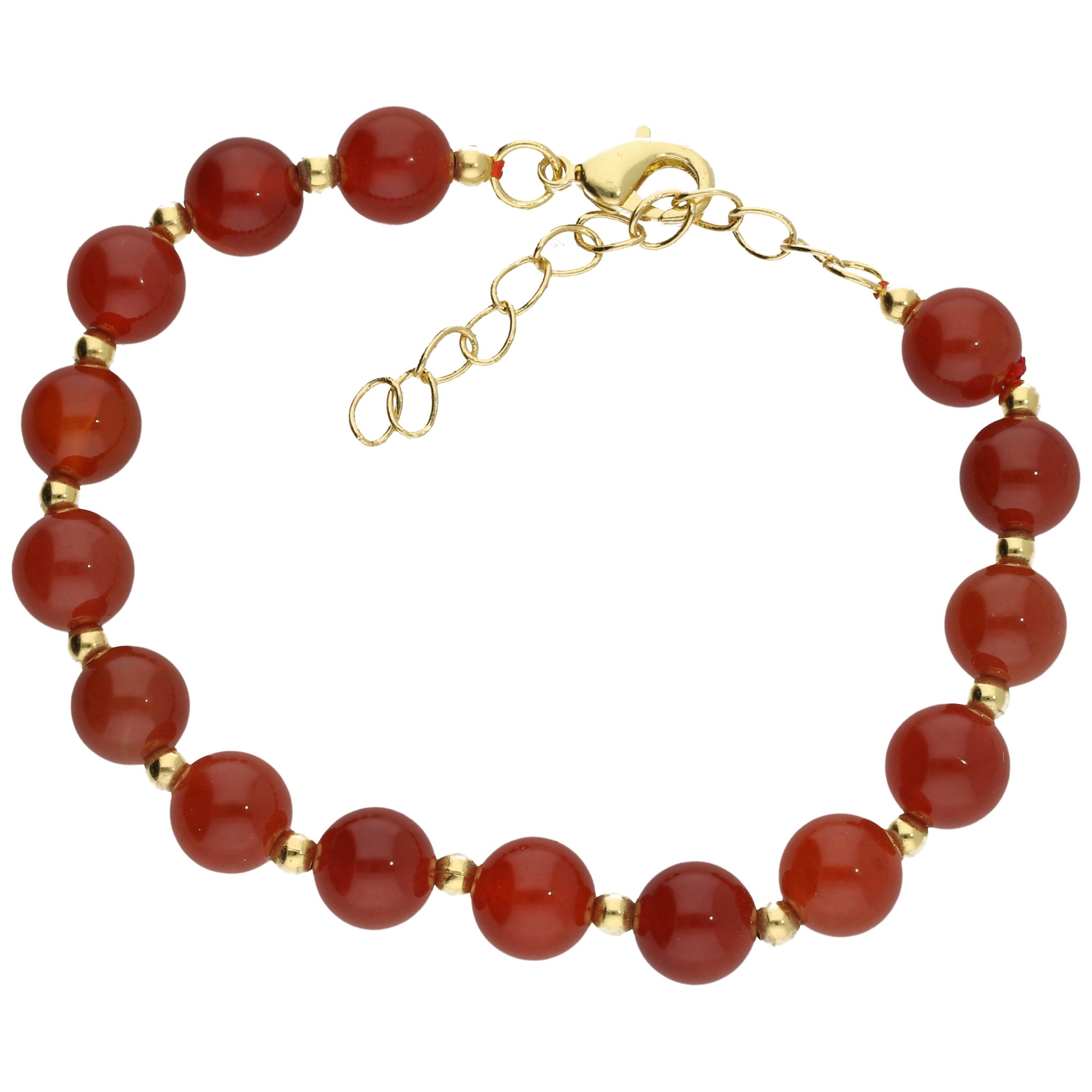 Jacques Charrel Schmuckset »Rote Achat Kugeln, Messing« ()
