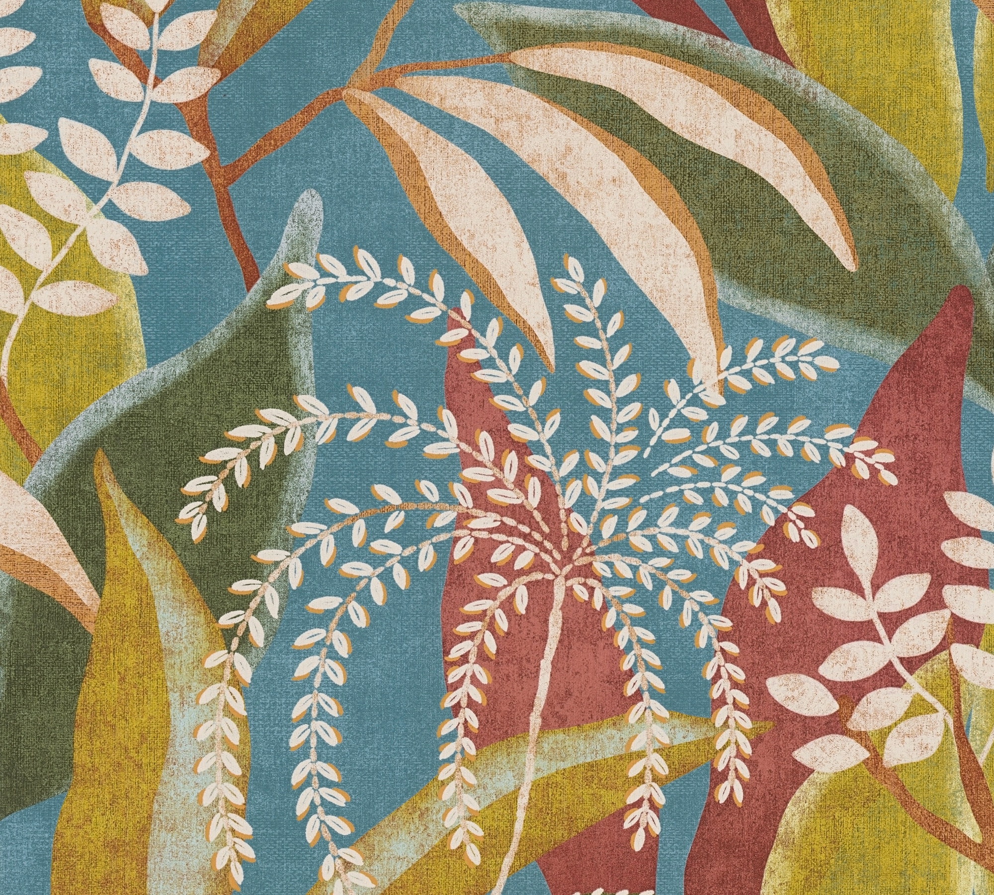 A.S. Création Vliestapete »Pintwalls III Kranichwald Exotisch« Kunst strukturiert Exotischer Dschungellook mit Kranichen und opulenter Flora