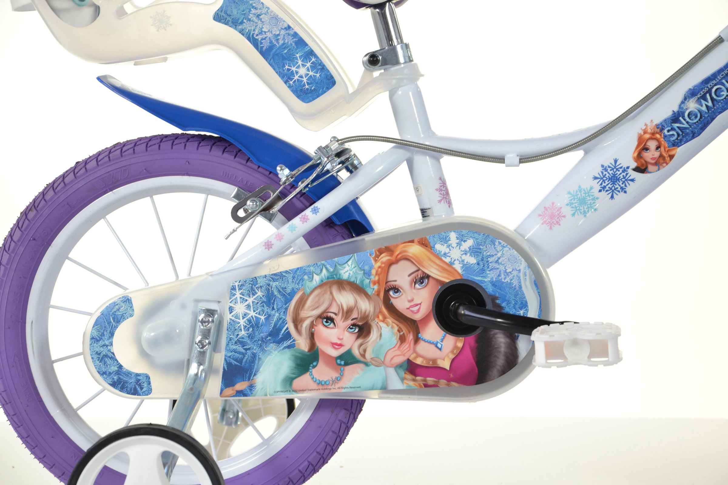 Dino Bikes Kinderfahrrad "16" Snowqueen Kinderfahrrad Mädchen stabiler Stahl-Rahmen Stützräder" 1 Gang mit Stützrädern, Korb und Puppensitz