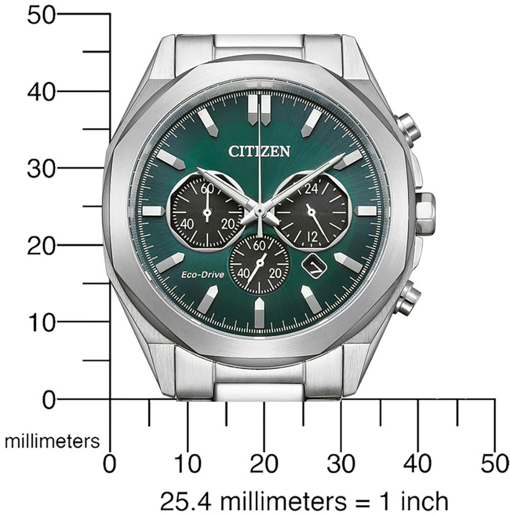 Citizen Chronograph, Armbanduhr, Herrenuhr, Solar, Stoppfunktion, Edelstahlarmband