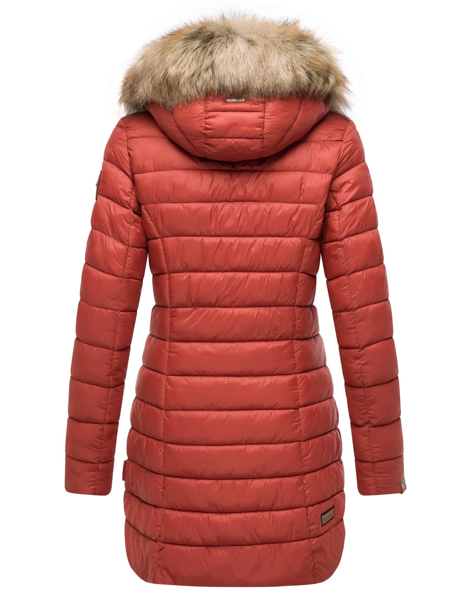 Marikoo Steppmantel »Rose-Stepp«, zeitloser Winterparka mit großer Kunstfellkapuze