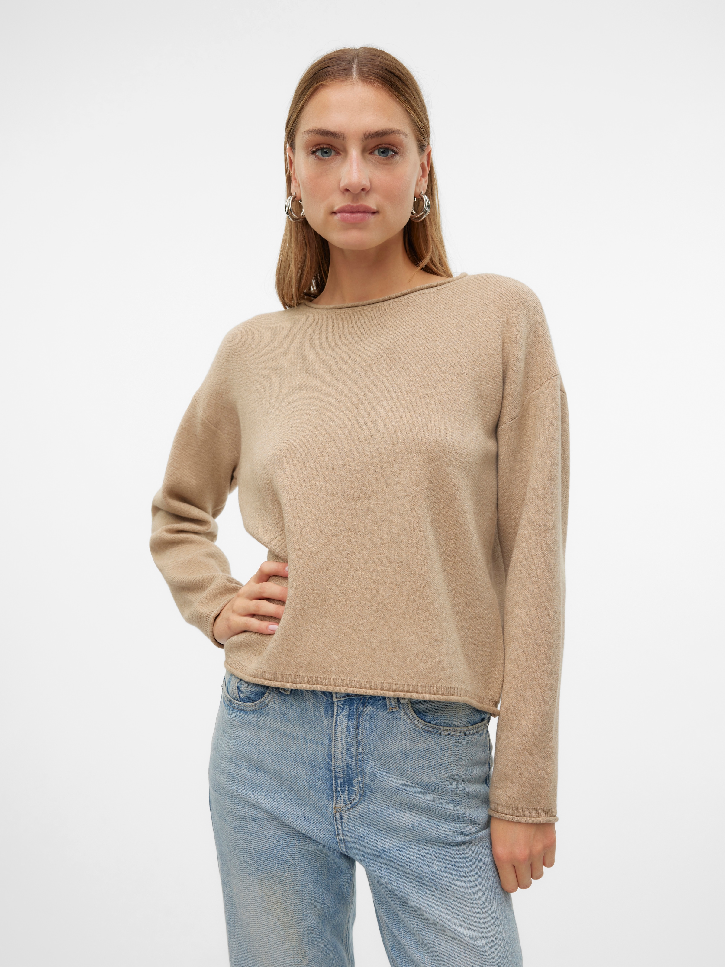 Vero Moda Strickpullover "VMGOLD ROLL LS O-NECK PULLOVER GA" günstig online kaufen