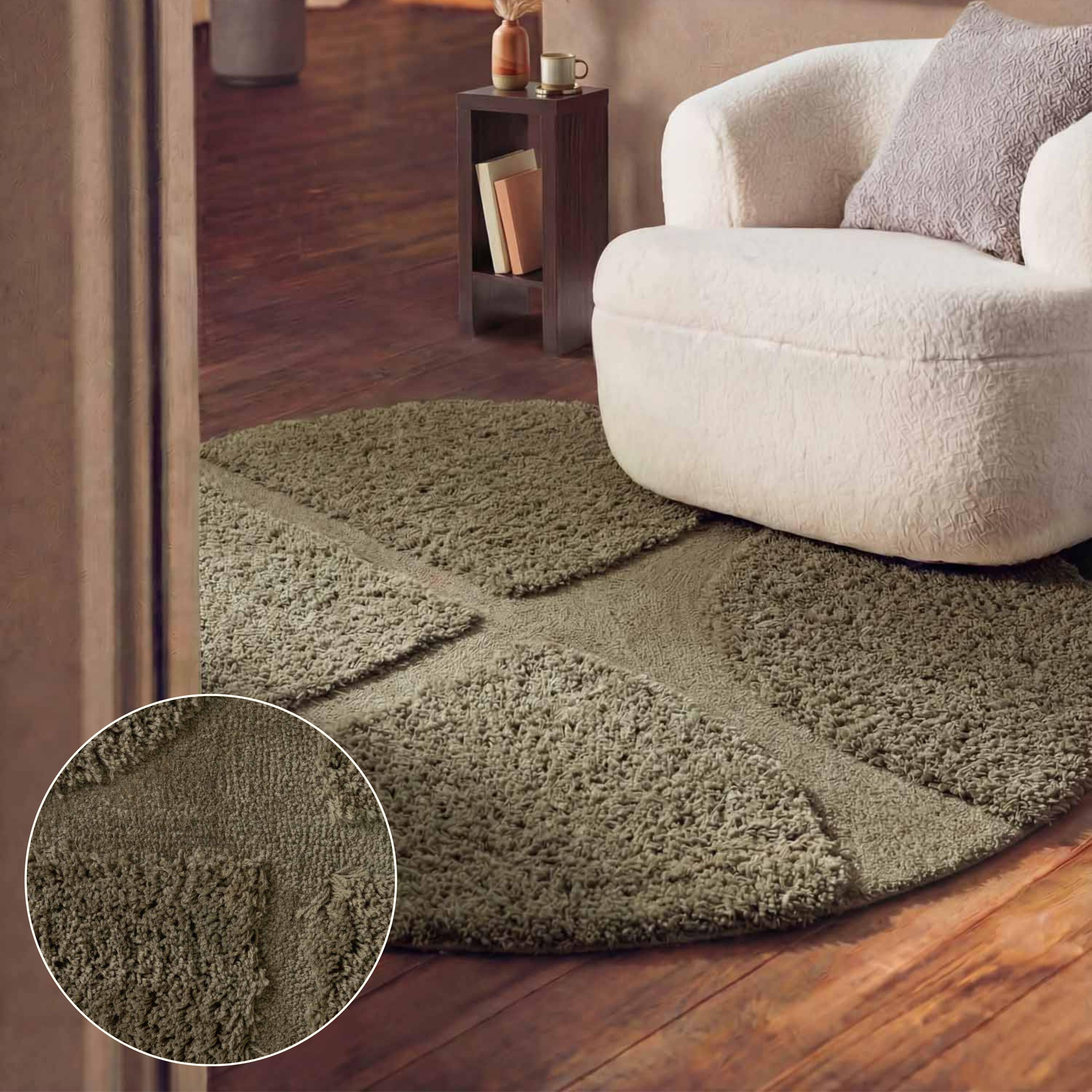 Ted Baker Hochflor-Teppich "Jasper, auch in rund" rund 25 mm Höhe Hoch-Tief-Struktur, Weich, Shaggy, Modern, Wohnzimmer, Schlafzimmer