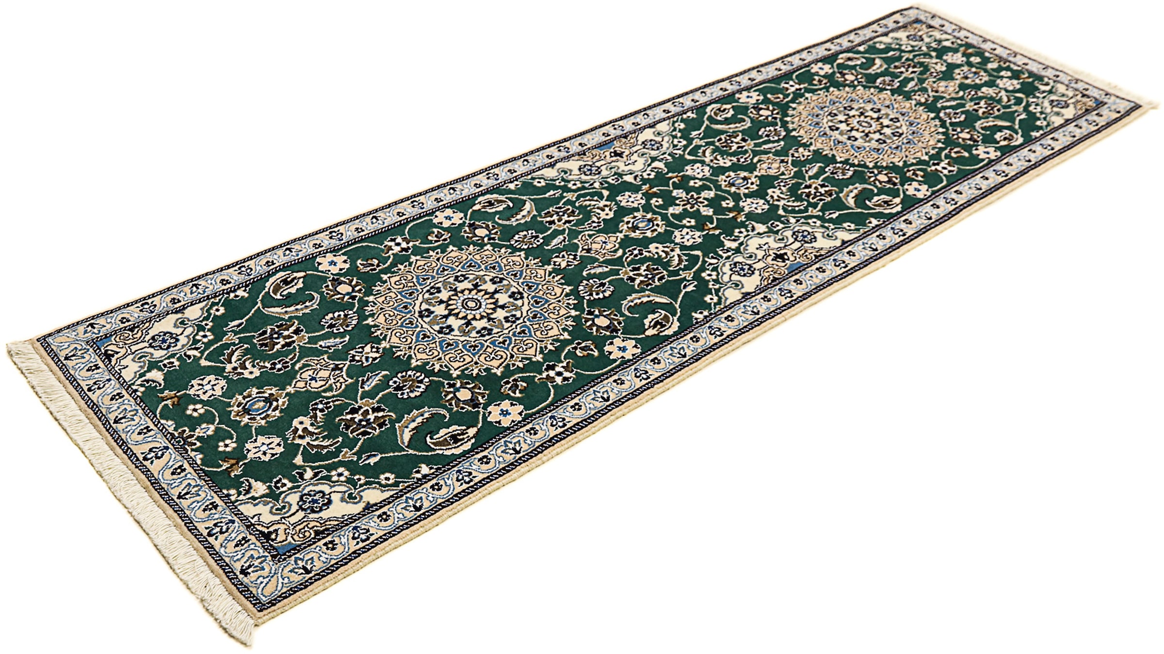 Orientteppich »Perser - Nain - Royal - 200 x 60 cm - dunkelgrün«, rechteckig,...