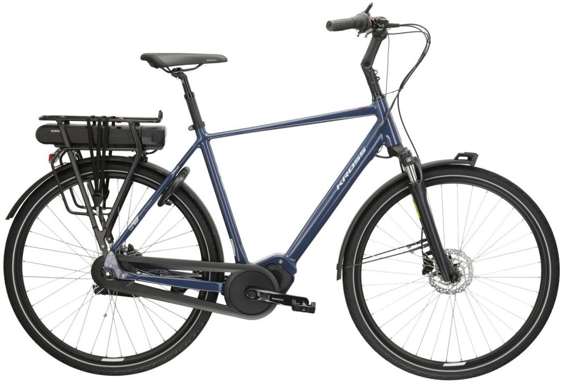 Kross "E-Citybike Sentio Hybrid 4.0 28 Zoll blau - Shimano Mittelmotor" 7 Gang Shimano NEXUS Schaltwerk Nabenschaltung Mittelmotor 250 W SHIMANO 36 V/250 W, Mittelmotor DU-E500