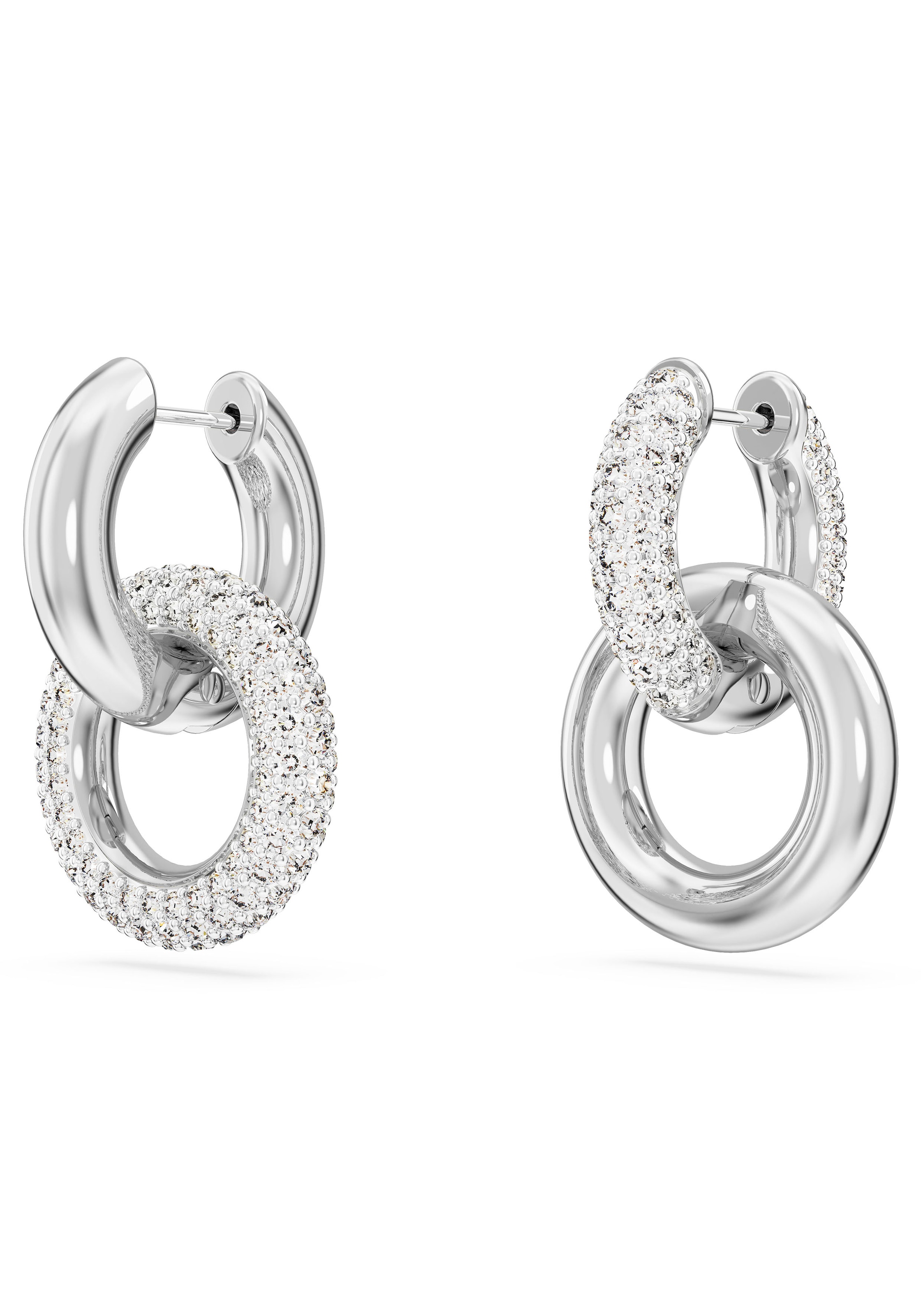 Swarovski Paar Creolen »DEXTERA INTERLINKED, 5668818, 5671807«, mit Swarovski® Kristall - Einhänger abnehmbar