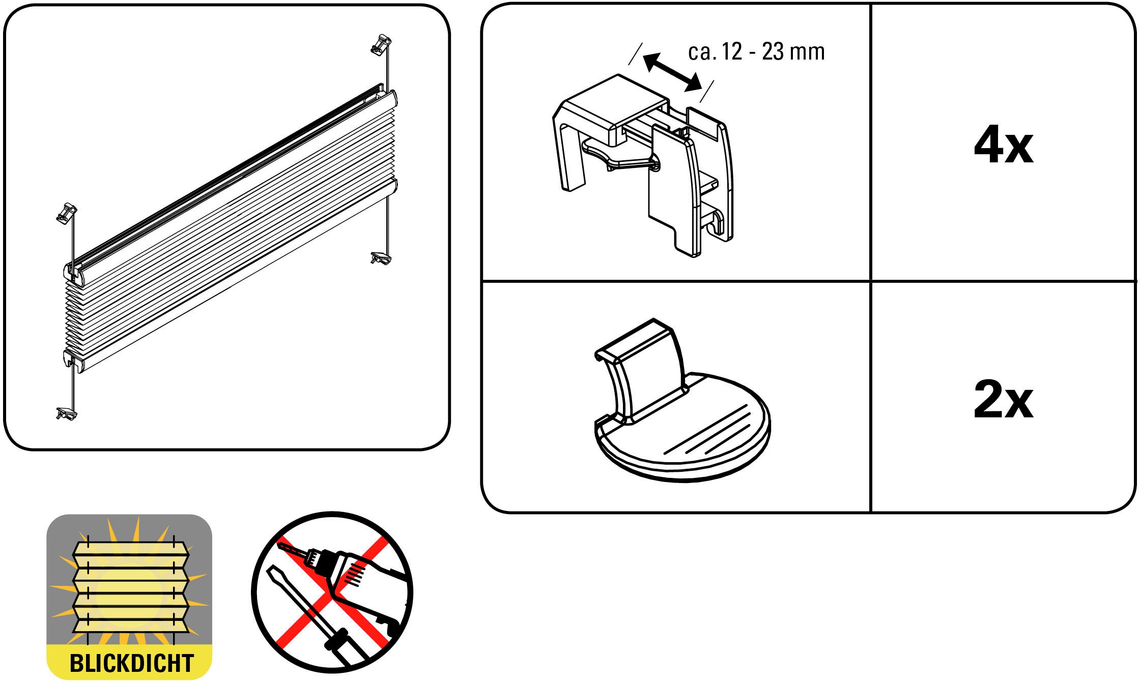 my home Plissee »EASYFIX PIA«, Lichtschutz, ohne Bohren, verspannt, mit patentiertem Trägersystem