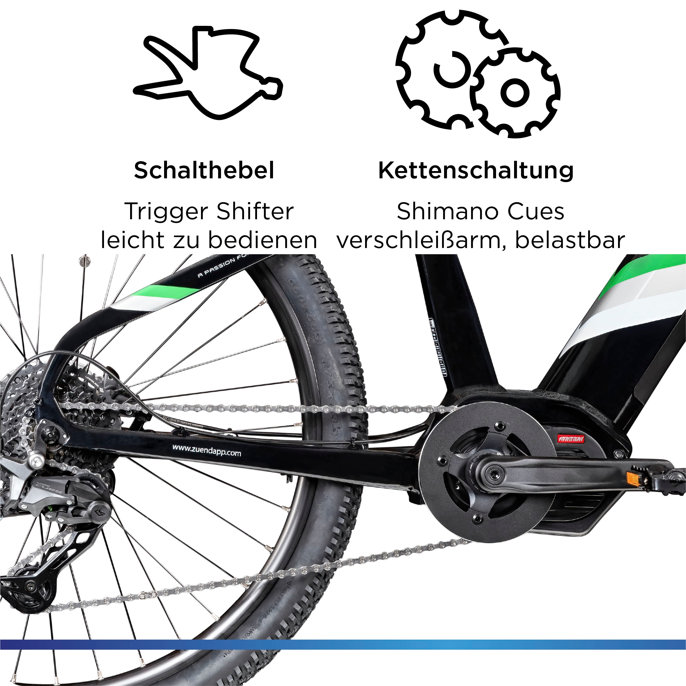 Zündapp E-Bike »X900«, 10 Gang, Shimano, Cues U6020 SGS, Mittelmotor 250 W