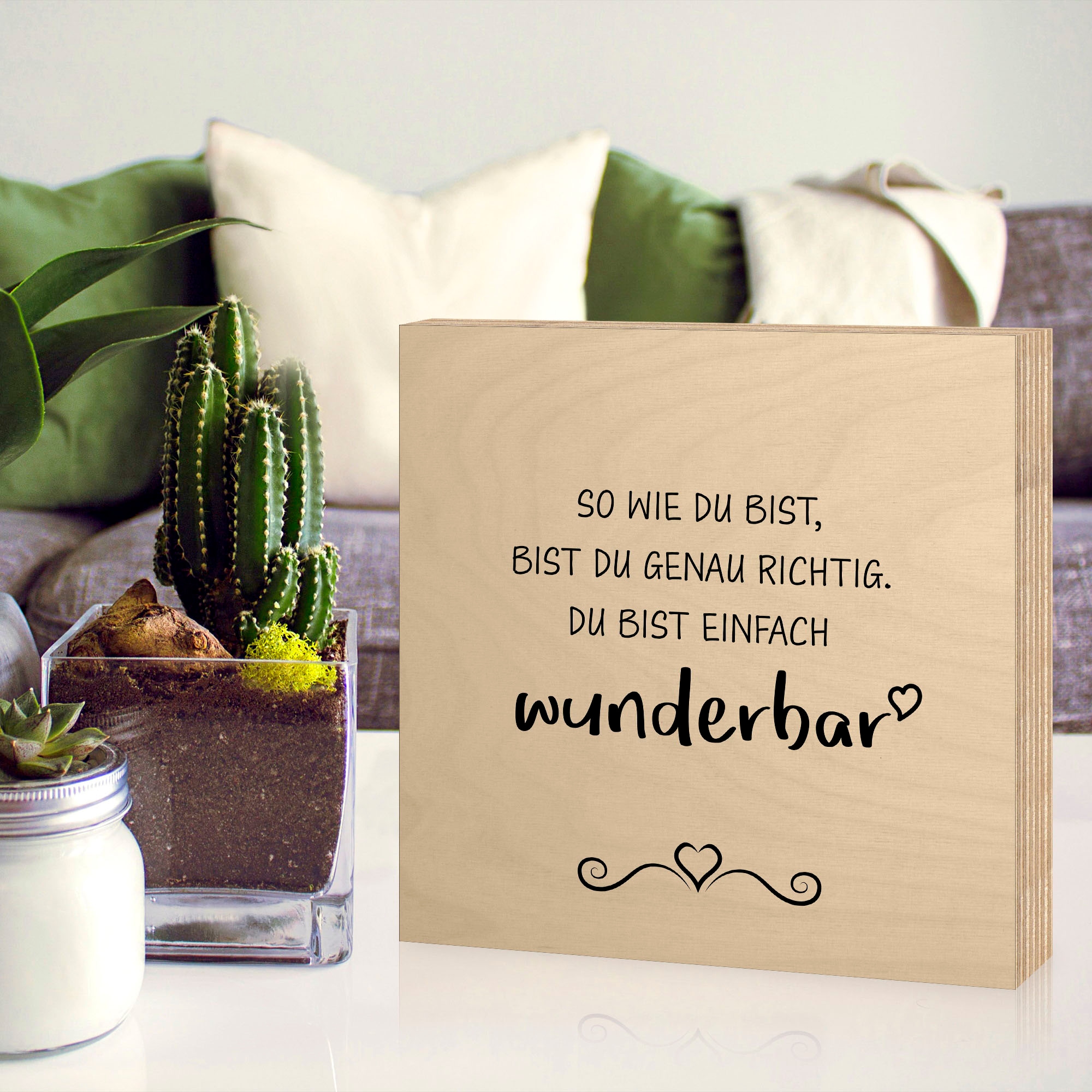 Black Friday Artland Holzbild »Wunderbar«, Sprüche & Texte, (1 St.) BAUR