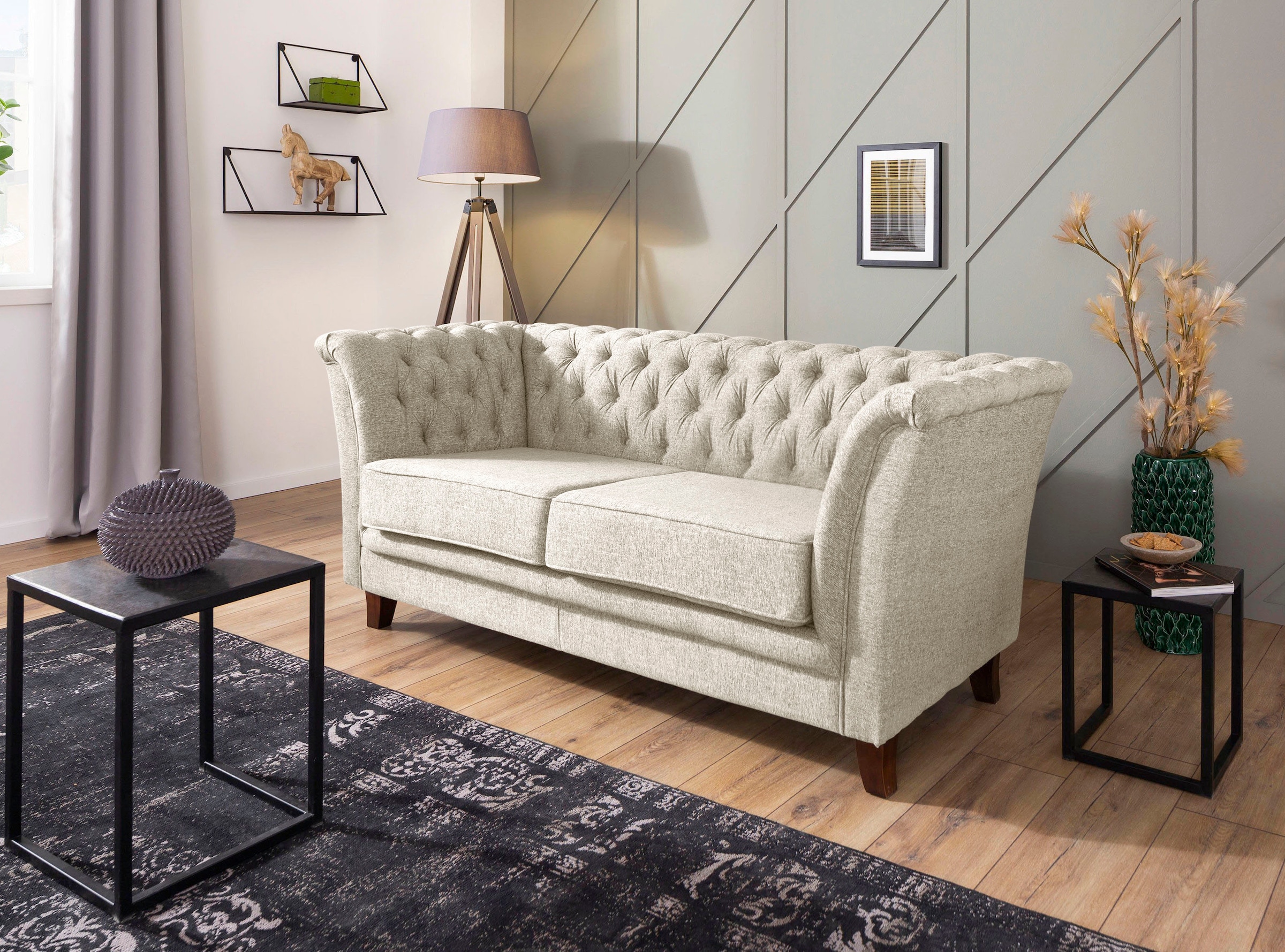 Home affaire Chesterfield-Sofa "Dover", aufwändige Knopfheftung in Chesterfield-Optik