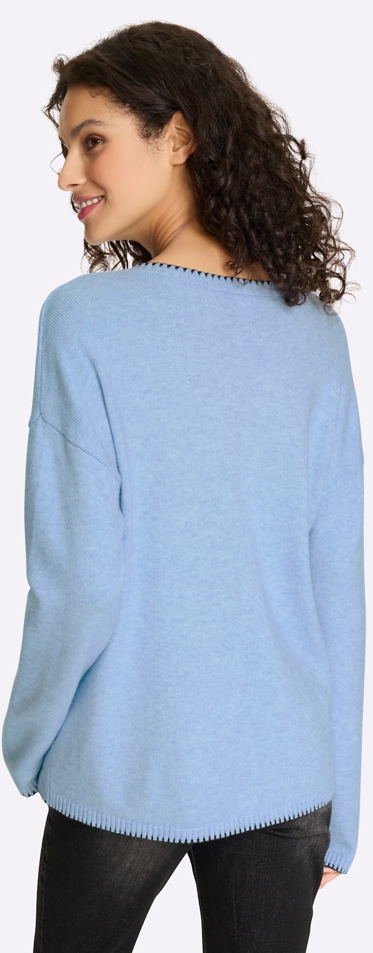 HEINE Damen Strickpullover Eisblau Gr. 40 2