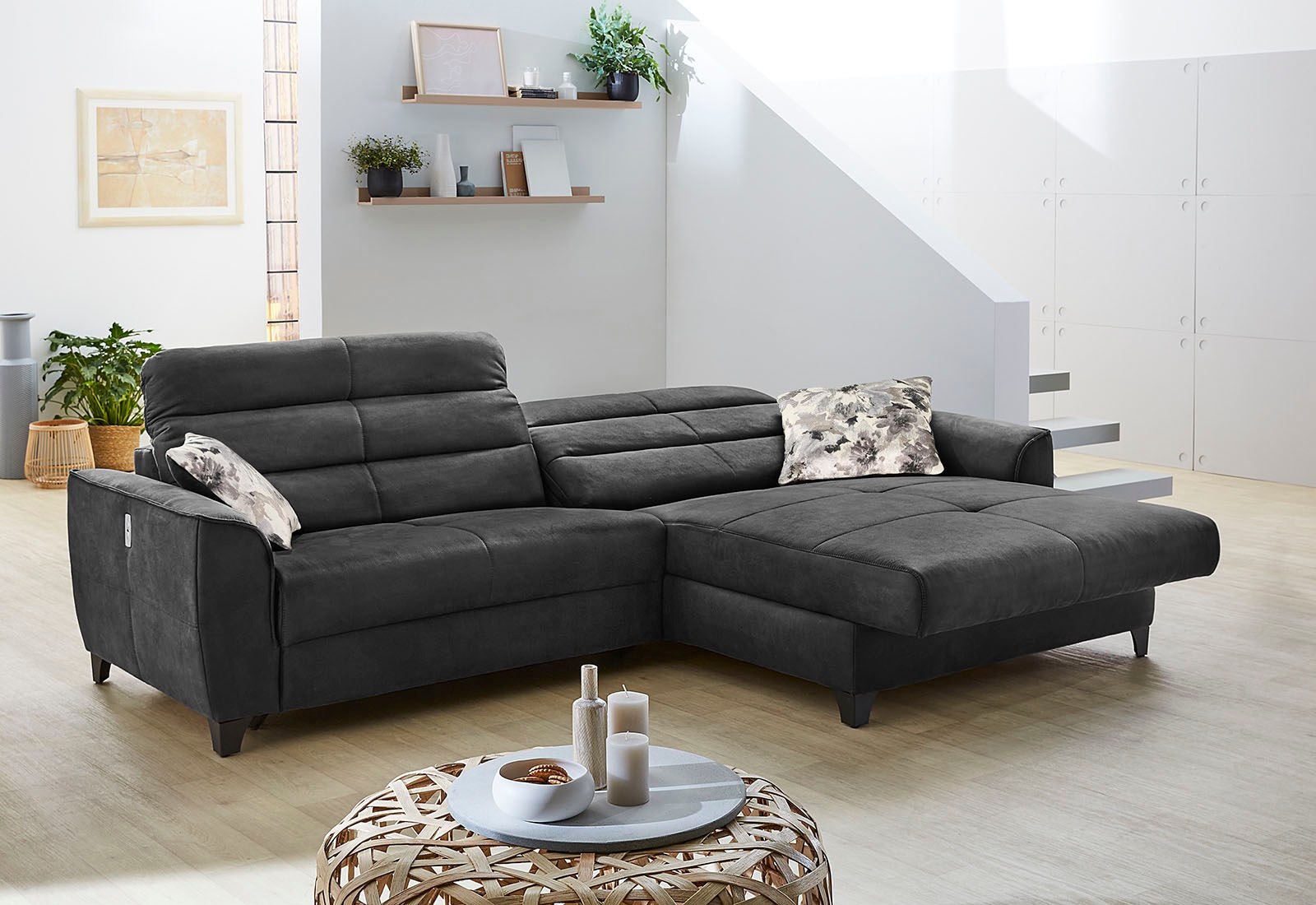 Jockenhöfer Gruppe Ecksofa »Double One L-Form«, mit 2x 120cm breiten, elektromotorischen Relaxfunktionen