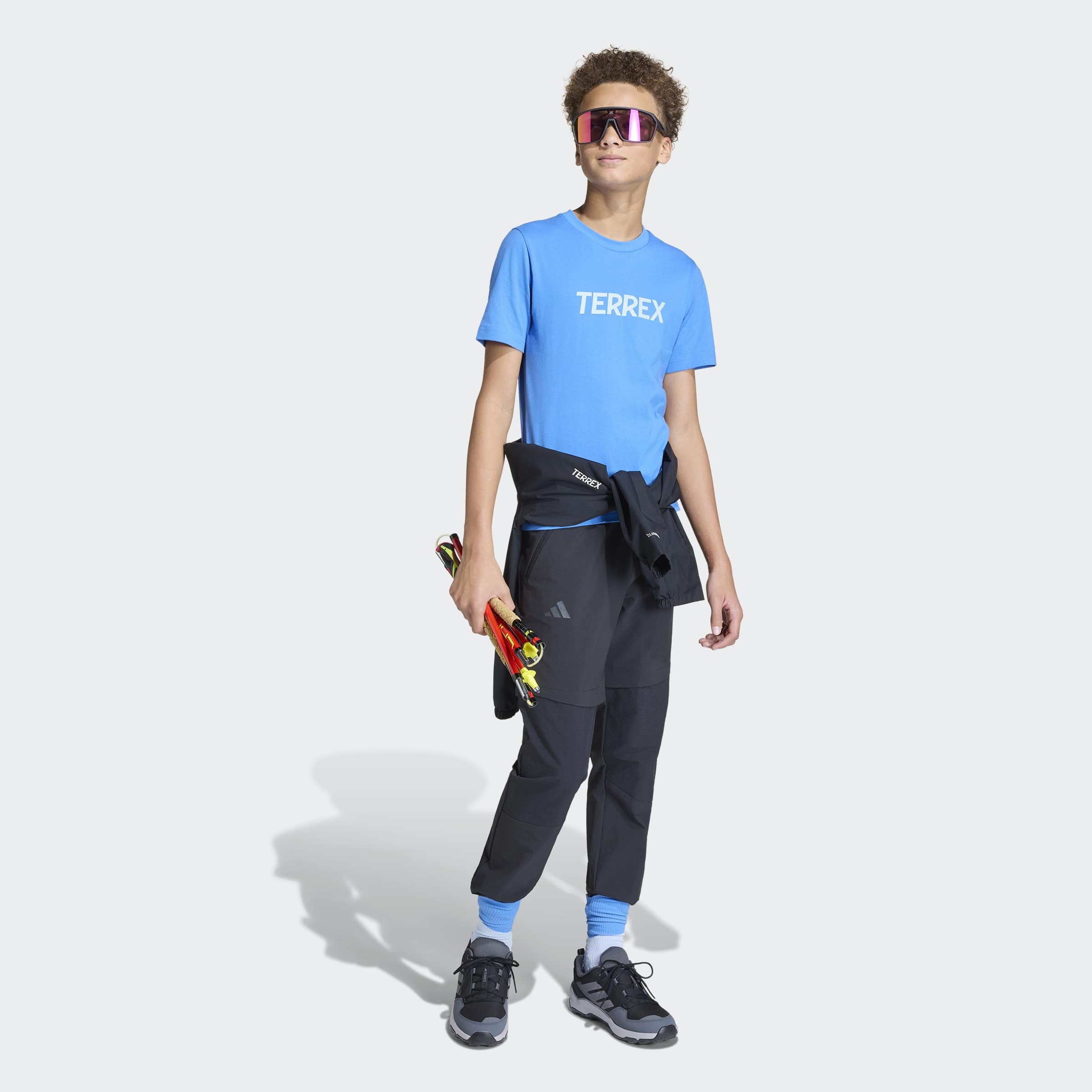 adidas TERREX Funktionsshirt »KIDS MULTI LOGO« für Kinder, mit Rundhalsausschnitt, ohne Verschluss, aus Baumwolle