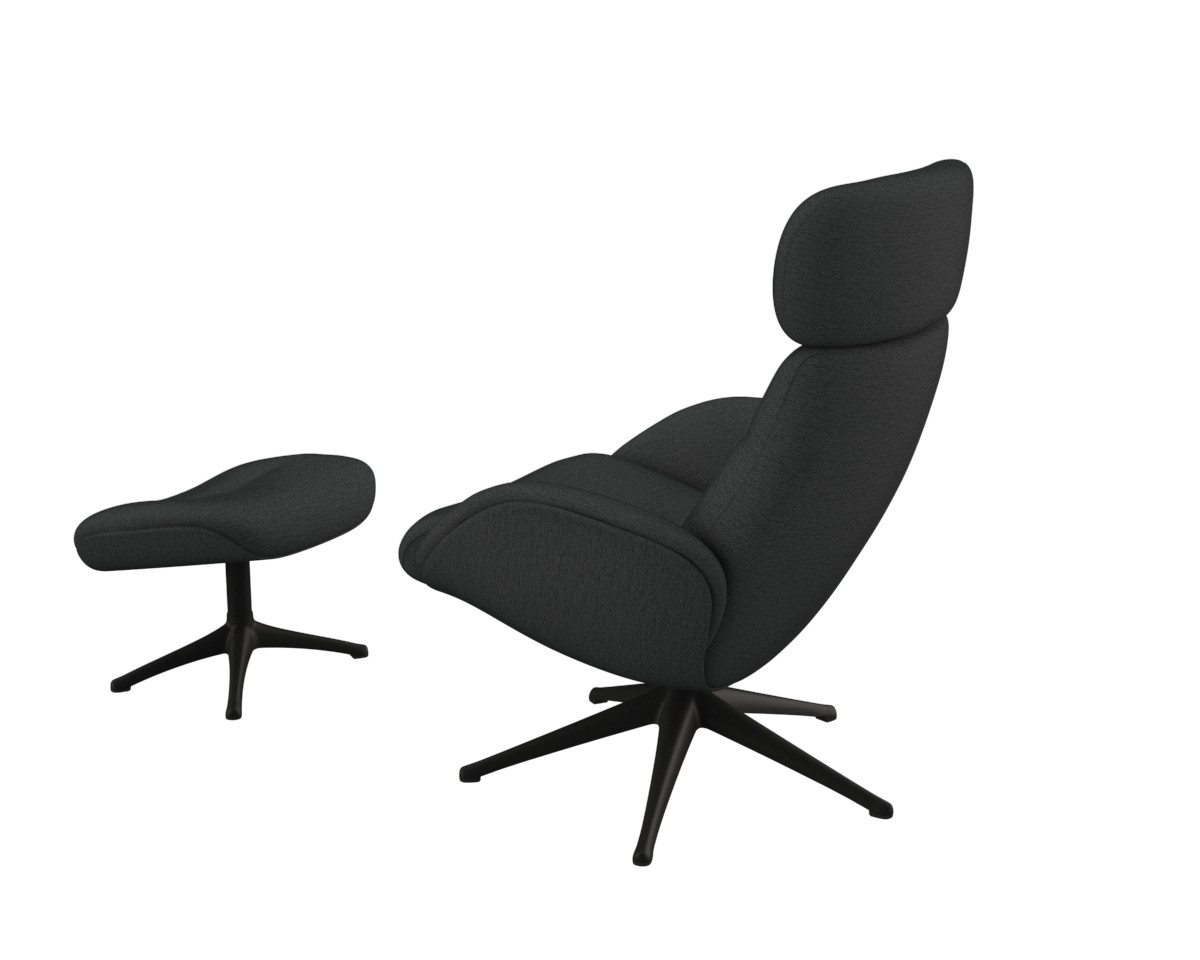 FLEXLUX Relaxsessel »Relaxchairs Elegant«, Premium Komfort, Rücken- & Kopfteilverstellung, drehbar, Fuß schwarz