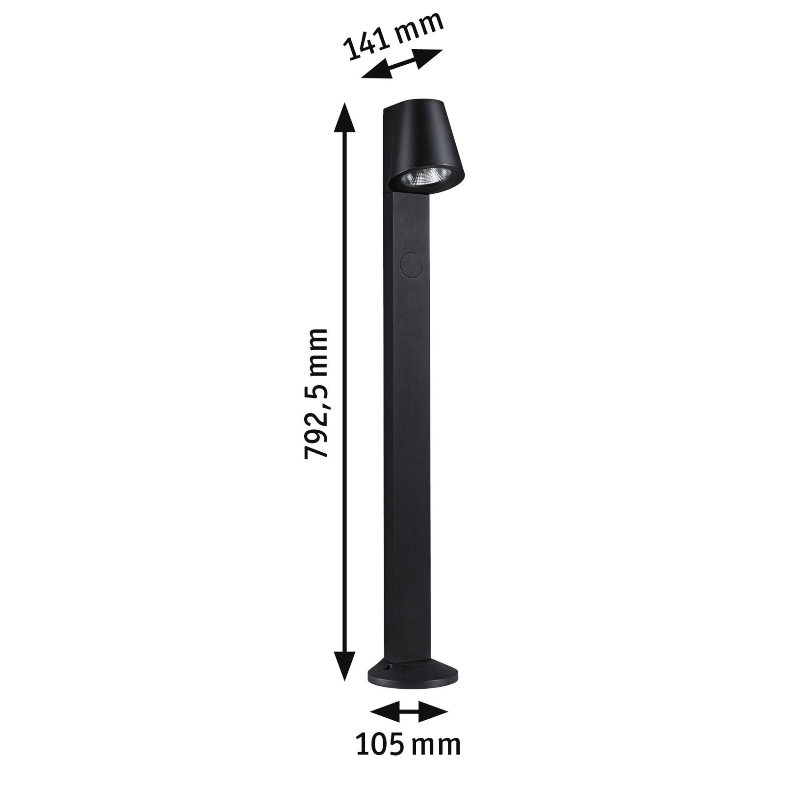 Paulmann LED Pollerleuchte »IP44 793mm 3000K 9W 700lm 230V 65° AnthrazitAluminium«, 1 flammig-flammig, Bewegungsmelder mit Hochfrequenz-Sensor