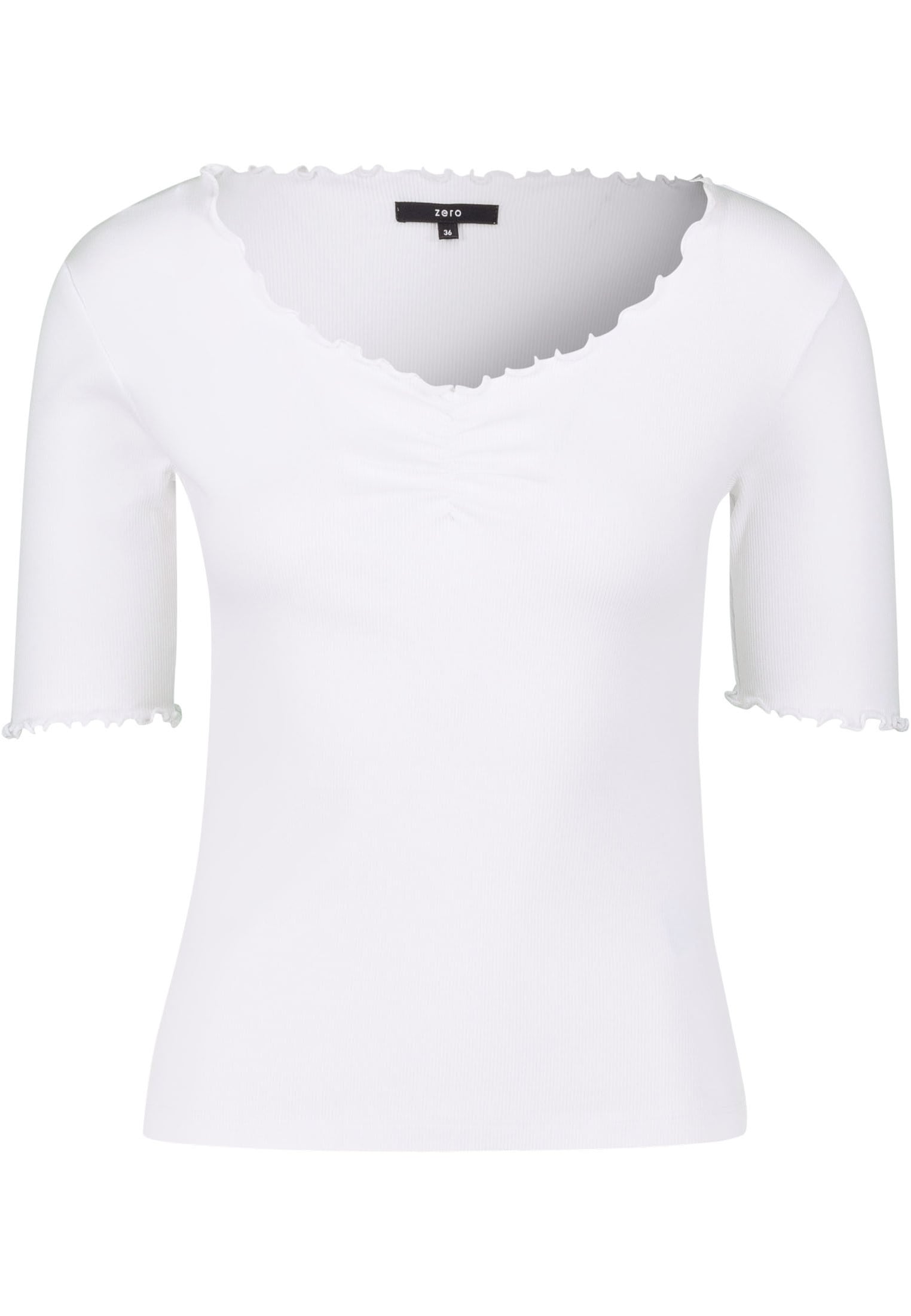 Zero 3/4-Arm-Shirt »zero Shirt mit Wellenkante«, (1 tlg.), drapiert /gerafft