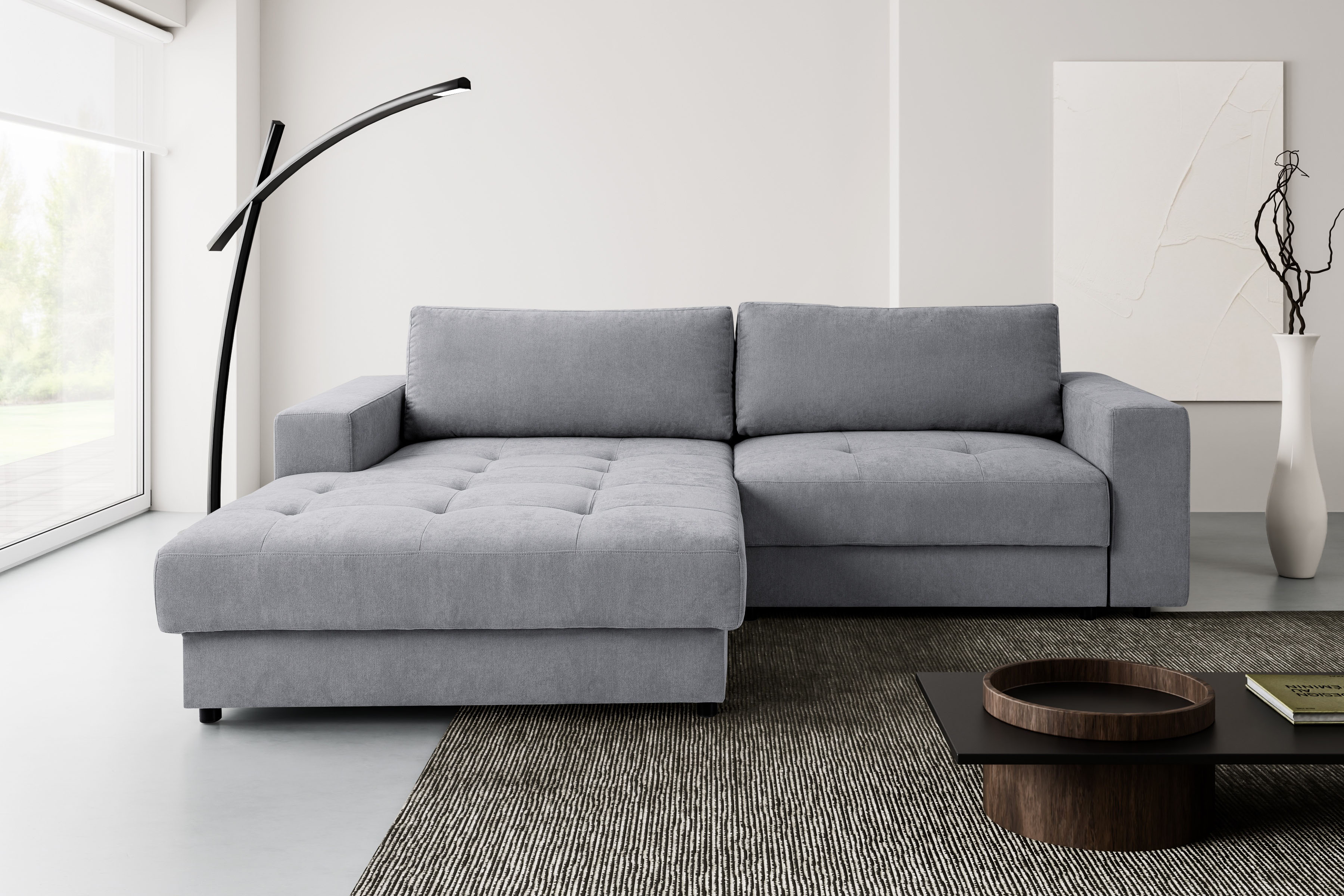 WERK2 Ecksofa "Indiana 270 x 182 cm inkl. Bettfunktion & Bettkasten modern und bequem" Luxus-Microfaser weich ENJOY NEW, L-Form, XXL, Schlaffunktion