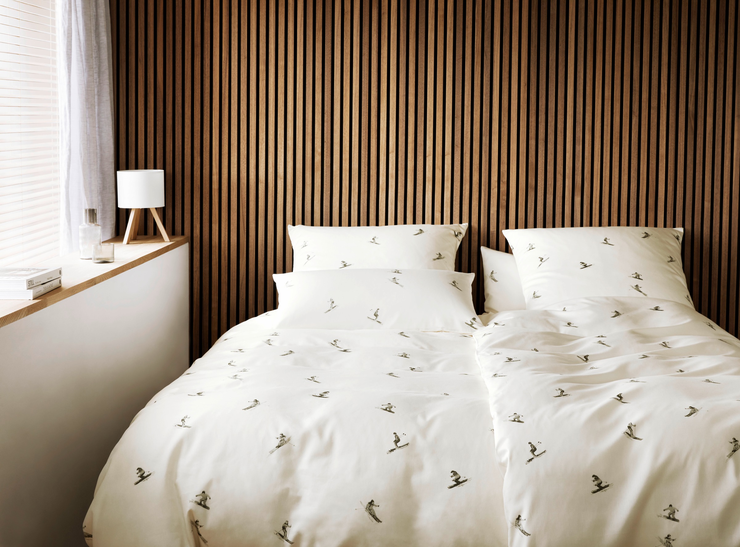 Elegante Bettwäsche "Mono Ski" 2 Stk. tlg. angenehmes Hautgefühl günstig online kaufen