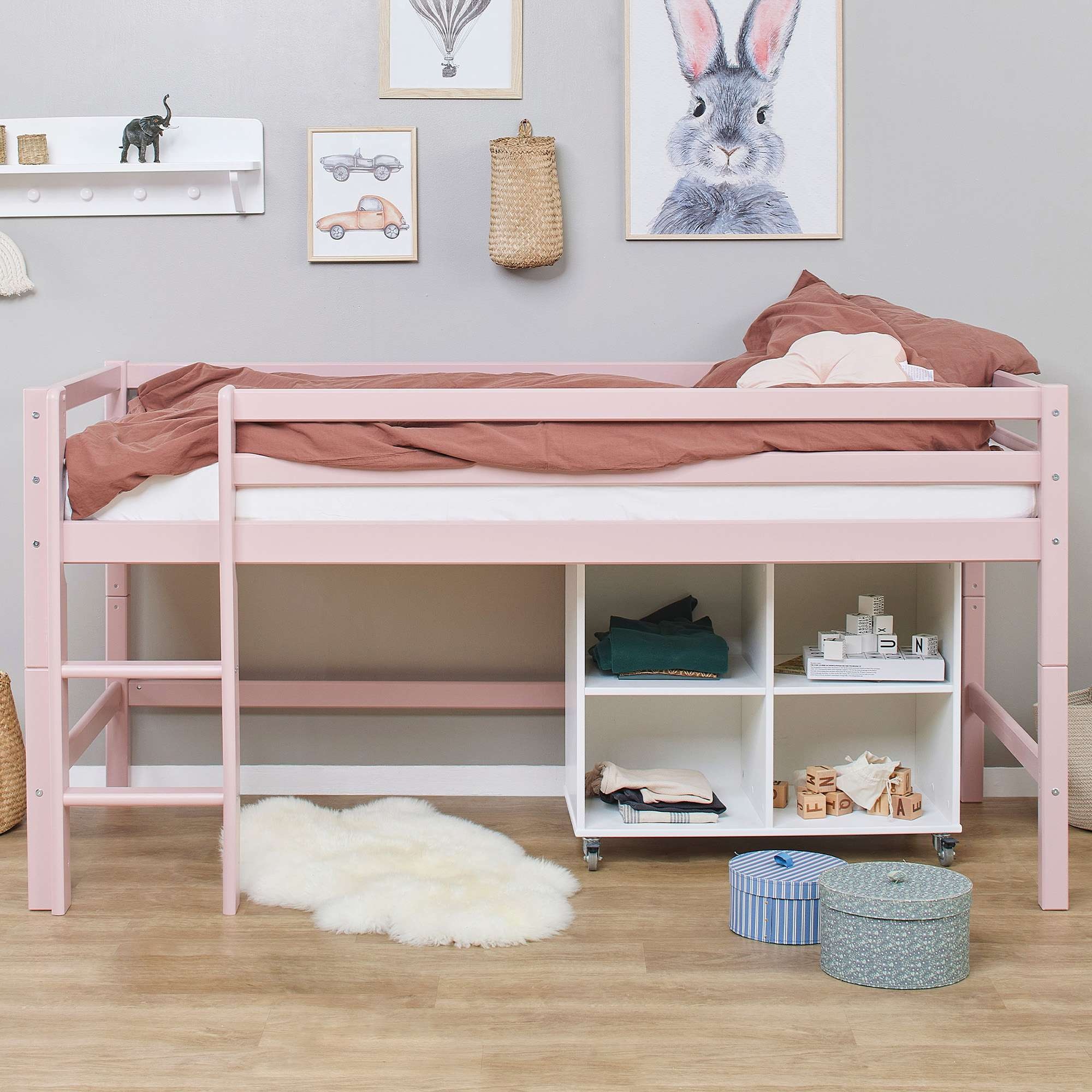 Hoppekids Hochbett »ECO Dream MY COLOR«, 90x200, umbaubar in Einzelbett