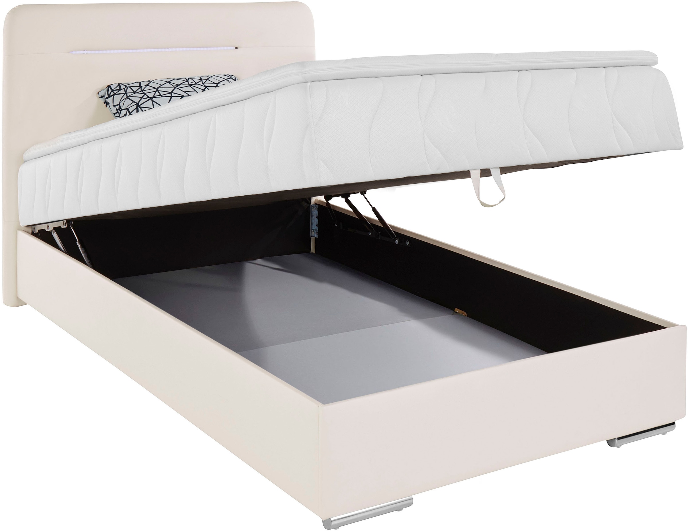 COTTA Boxbett »Lighstar«, inklusive LED-Beleuchtung, Topper, Bettkasten und Zierkissen