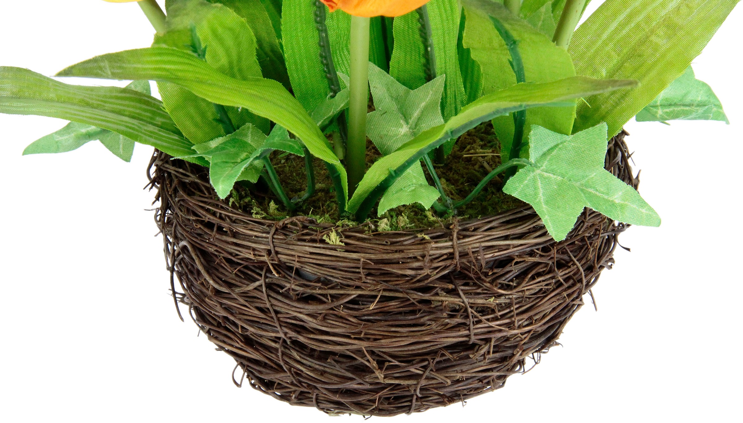 Kunstblume I.GE.A. "Tulpe", bunt (gelb,orange), B:13cm H:25cm L:13cm, Kunstpflanzen, Im Weidenest, Blume Papageientulpe Blüte Osterdeko 2