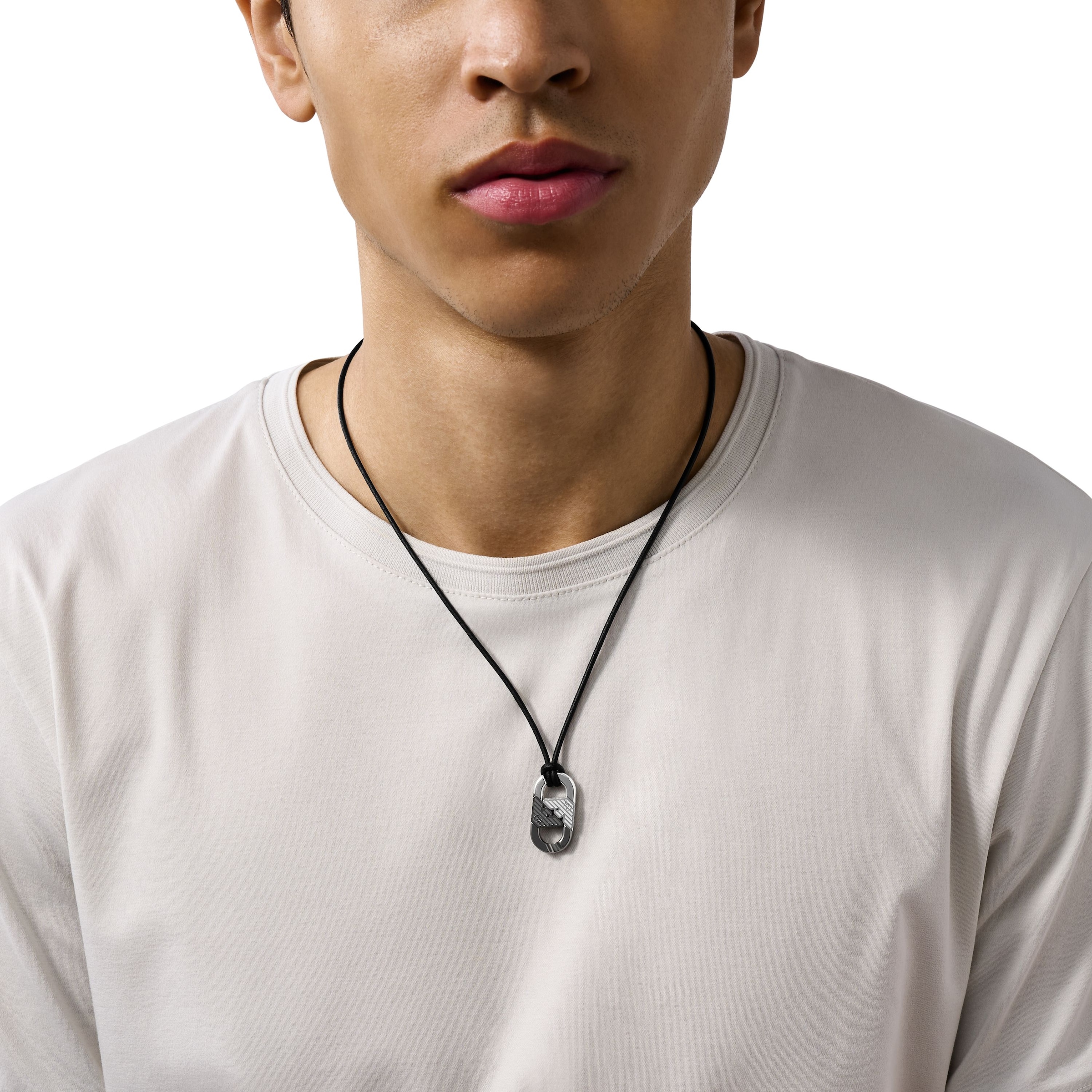 Emporio Armani Kette mit Anhänger »Schmuck Geschenk Edelstahl Leder, EGS3170040«