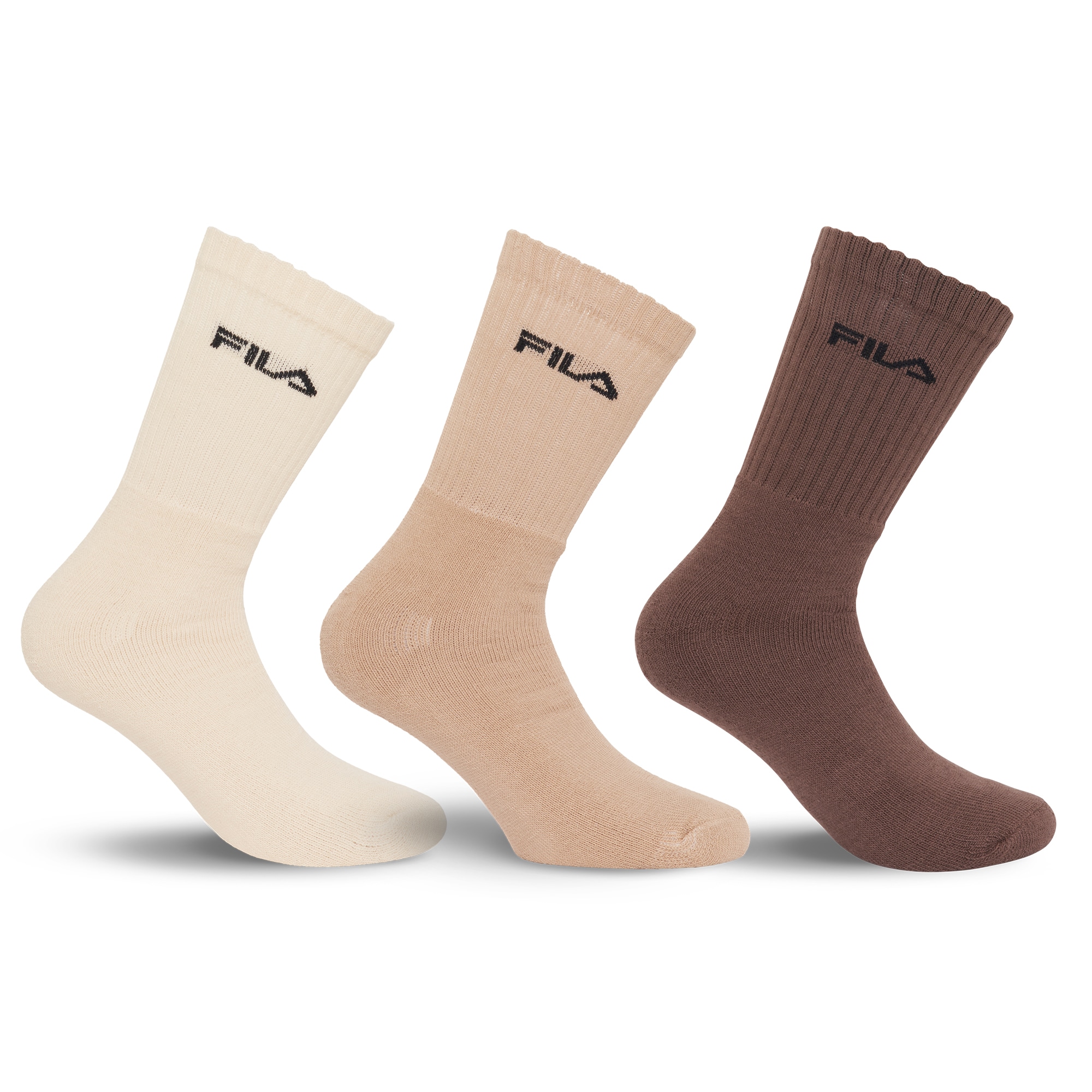 Fila Tennissocken "UNISEX CREW TENNIS FULL TERRY SOCKS" 3 Paar tlg. mit dezentem Logoschriftzug