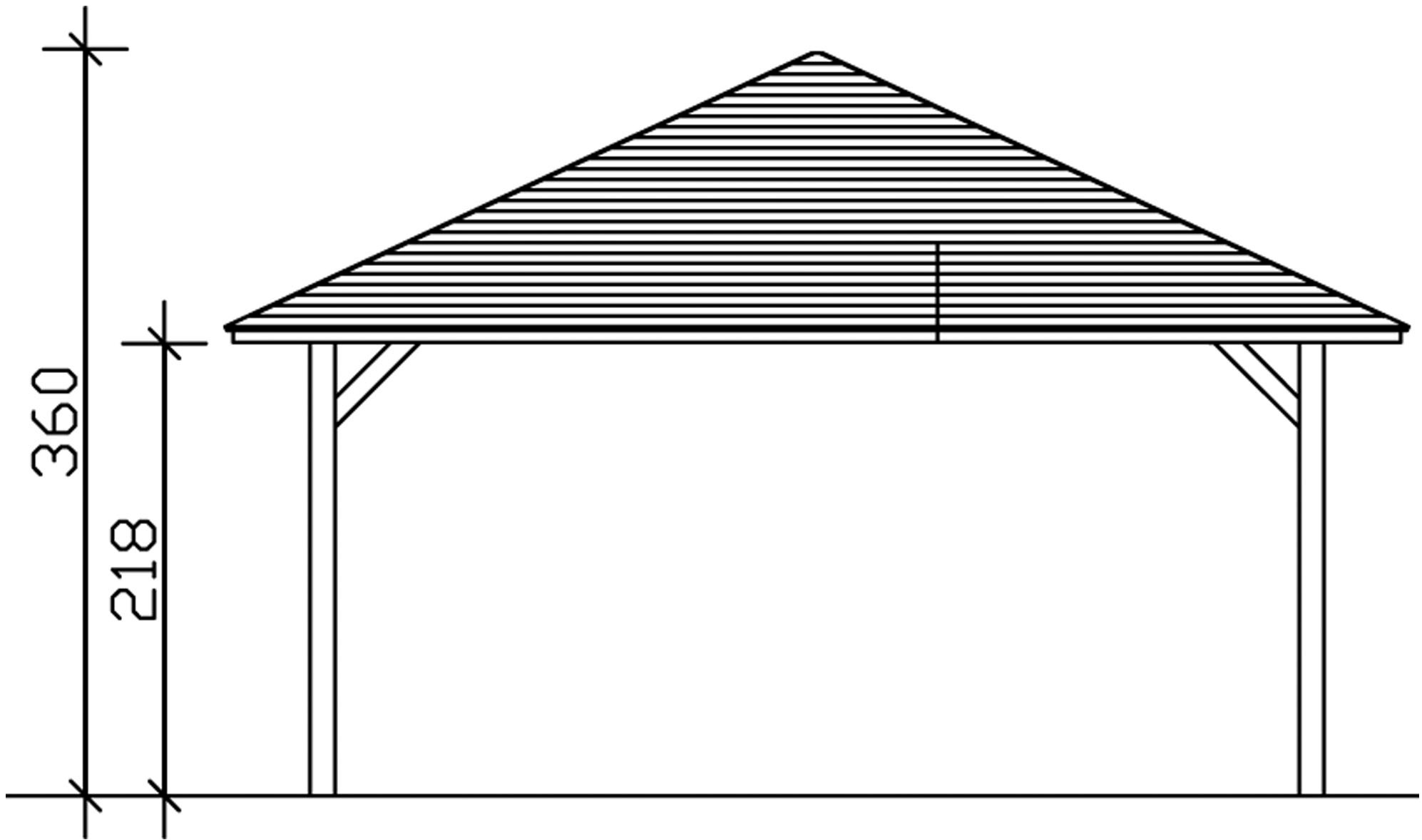 Skanholz Holzpavillon »Orleans 4«, Leimholz, 489 x 966 cm
